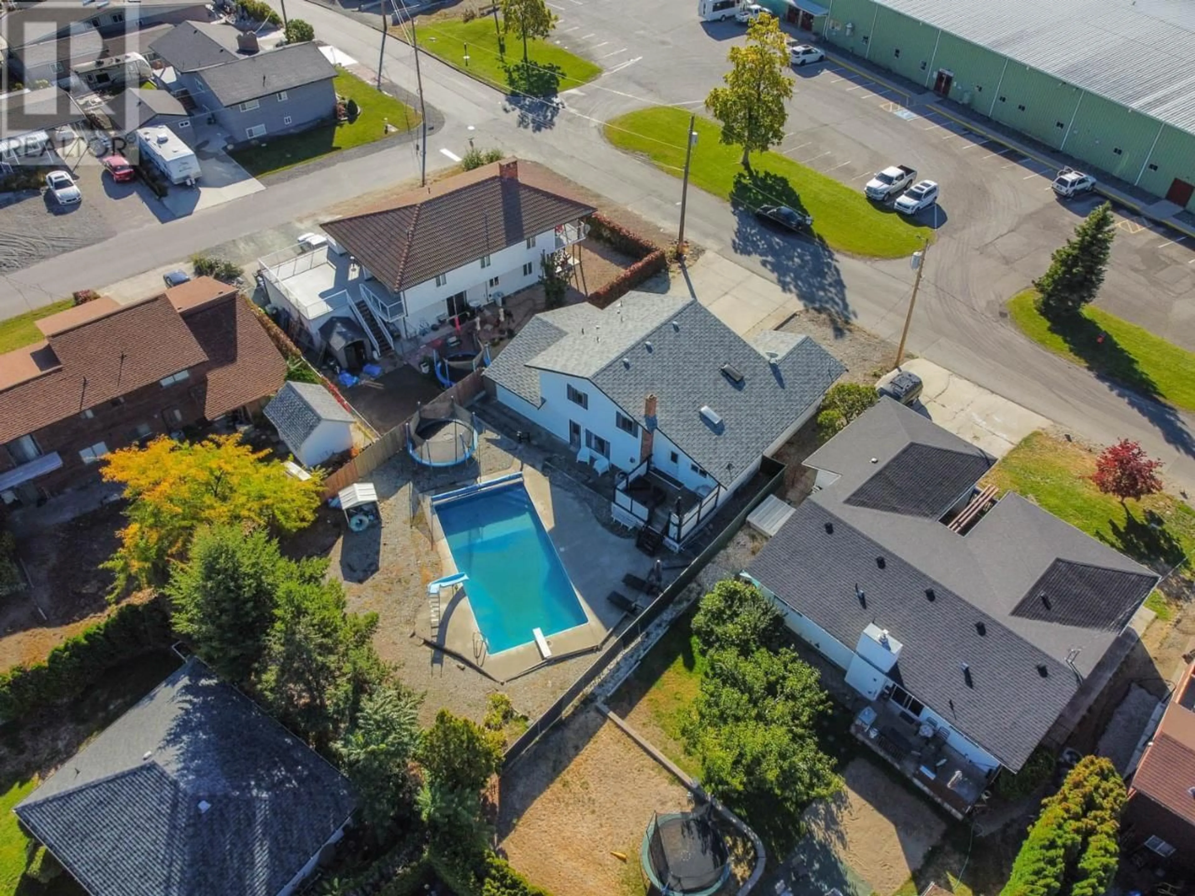 A pic from outside/outdoor area/front of a property/back of a property/a pic from drone, street for 9504 HUMMINGBIRD LANE, Osoyoos British Columbia V0H1V5