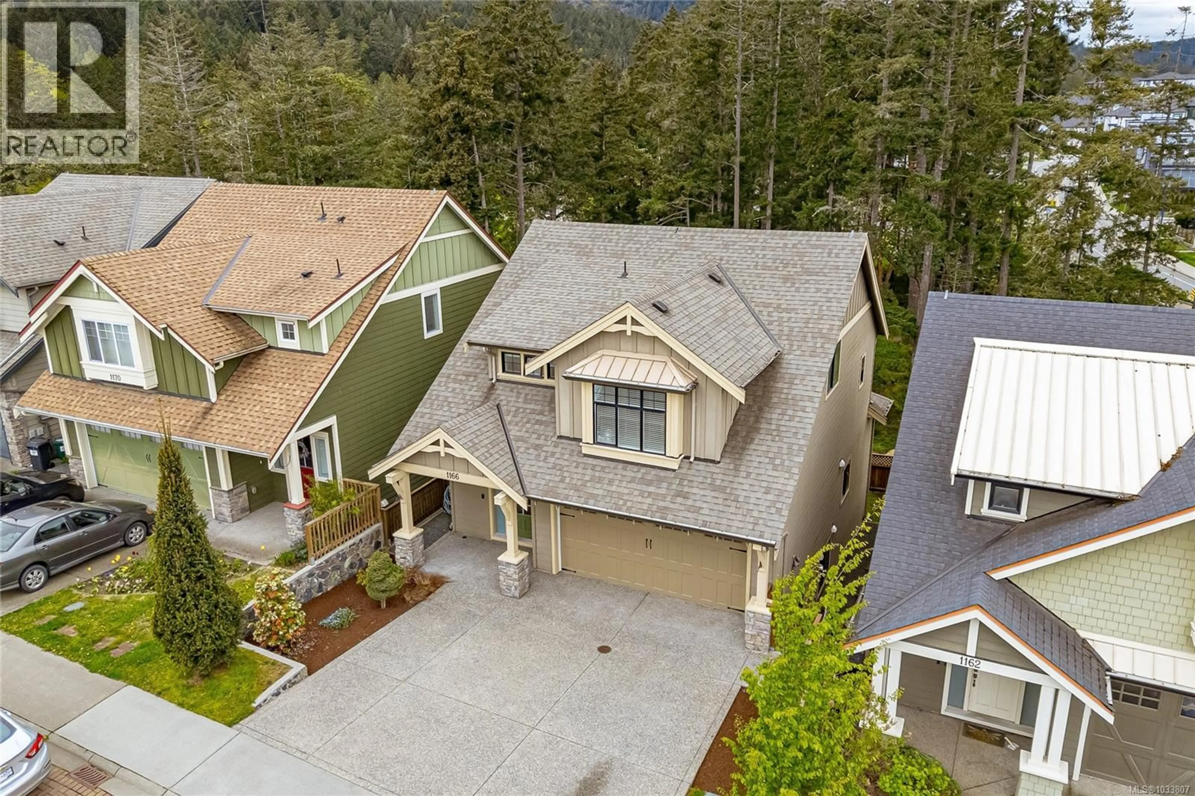 A pic from outside/outdoor area/front of a property/back of a property/a pic from drone, mountain view for 1166 BOMBARDIER CRESCENT, Langford British Columbia V9B0R2