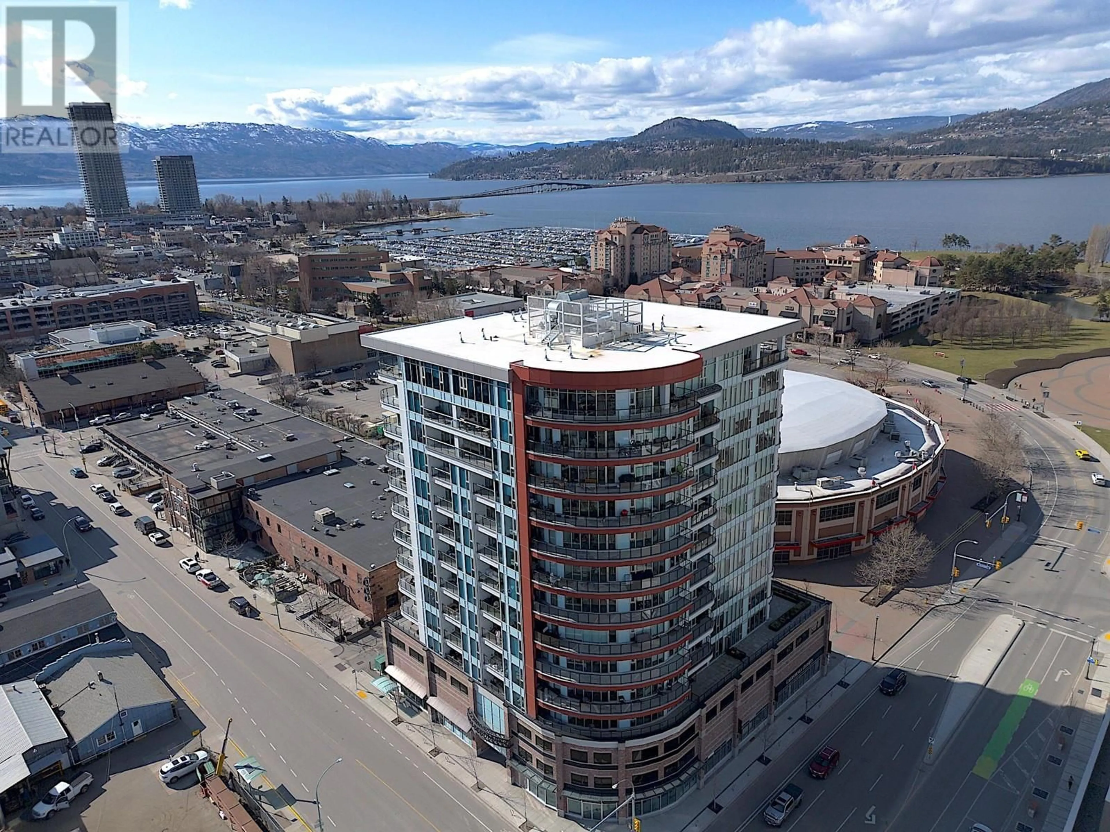 A pic from outside/outdoor area/front of a property/back of a property/a pic from drone, building for 1232 Ellis Street Unit# 1106 Lot# 70, Kelowna British Columbia V1Y0J6