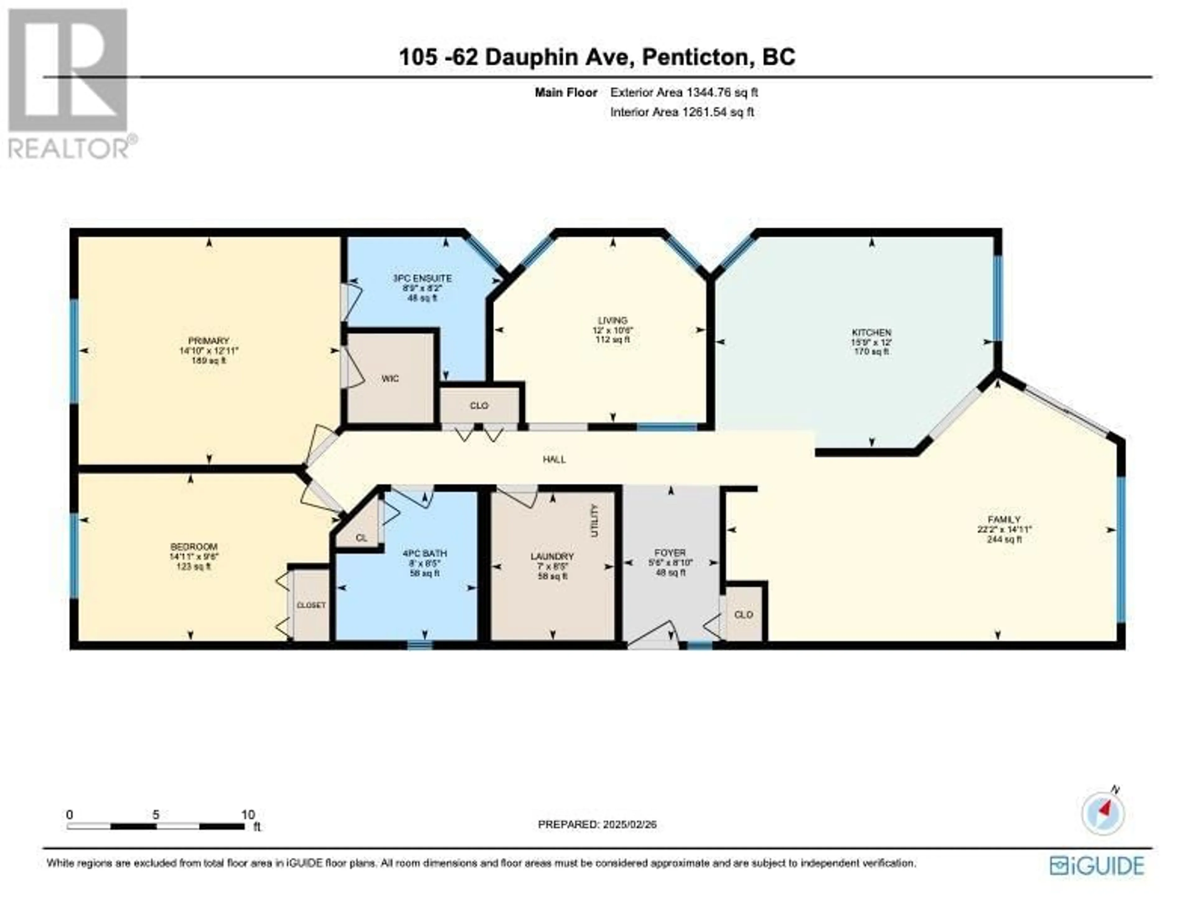 Floor plan for 105-62 Dauphin Avenue, Penticton British Columbia V2A6V8