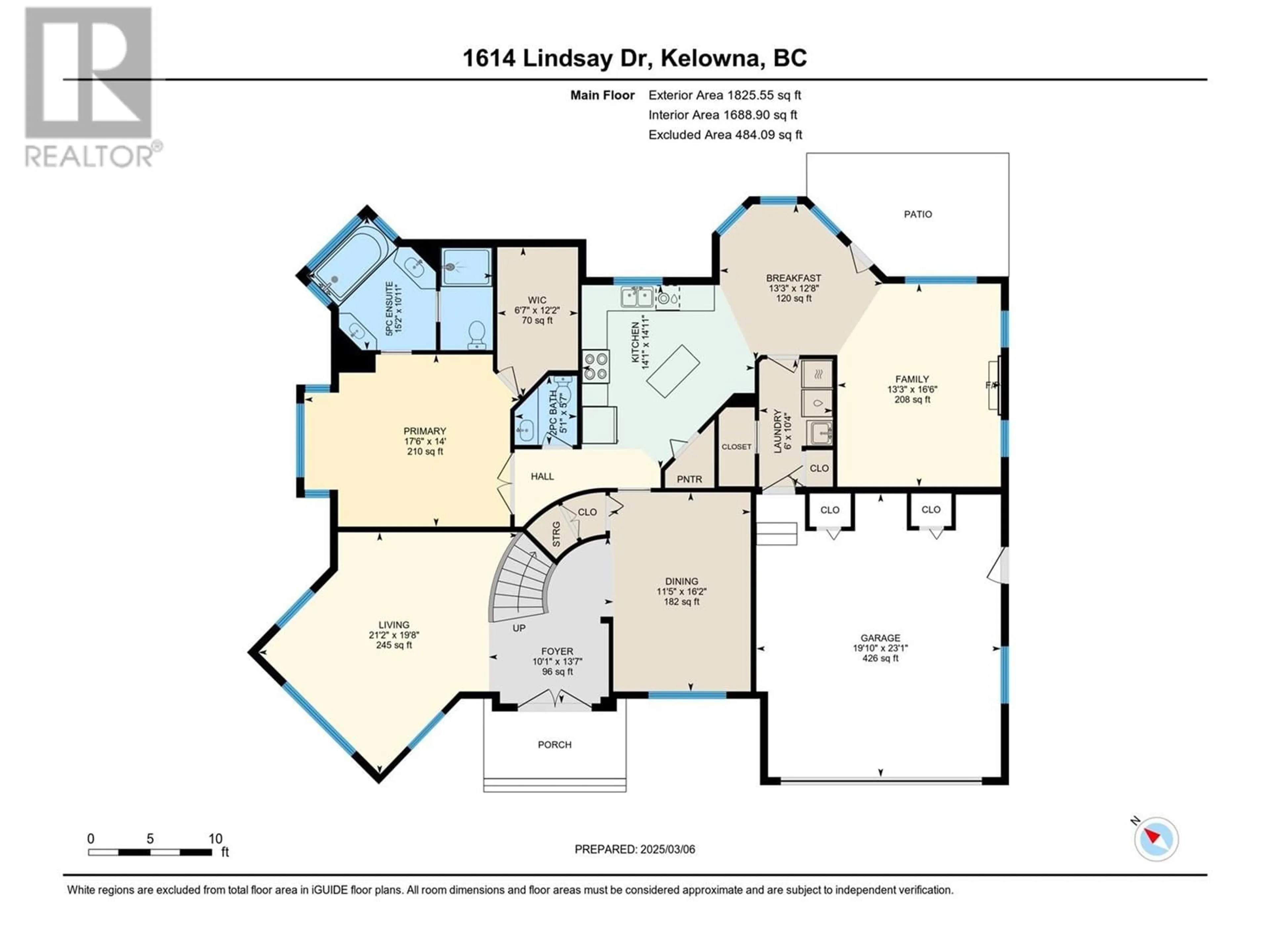 Floor plan for 1614 Lindsay Drive, Kelowna British Columbia V1V1T5