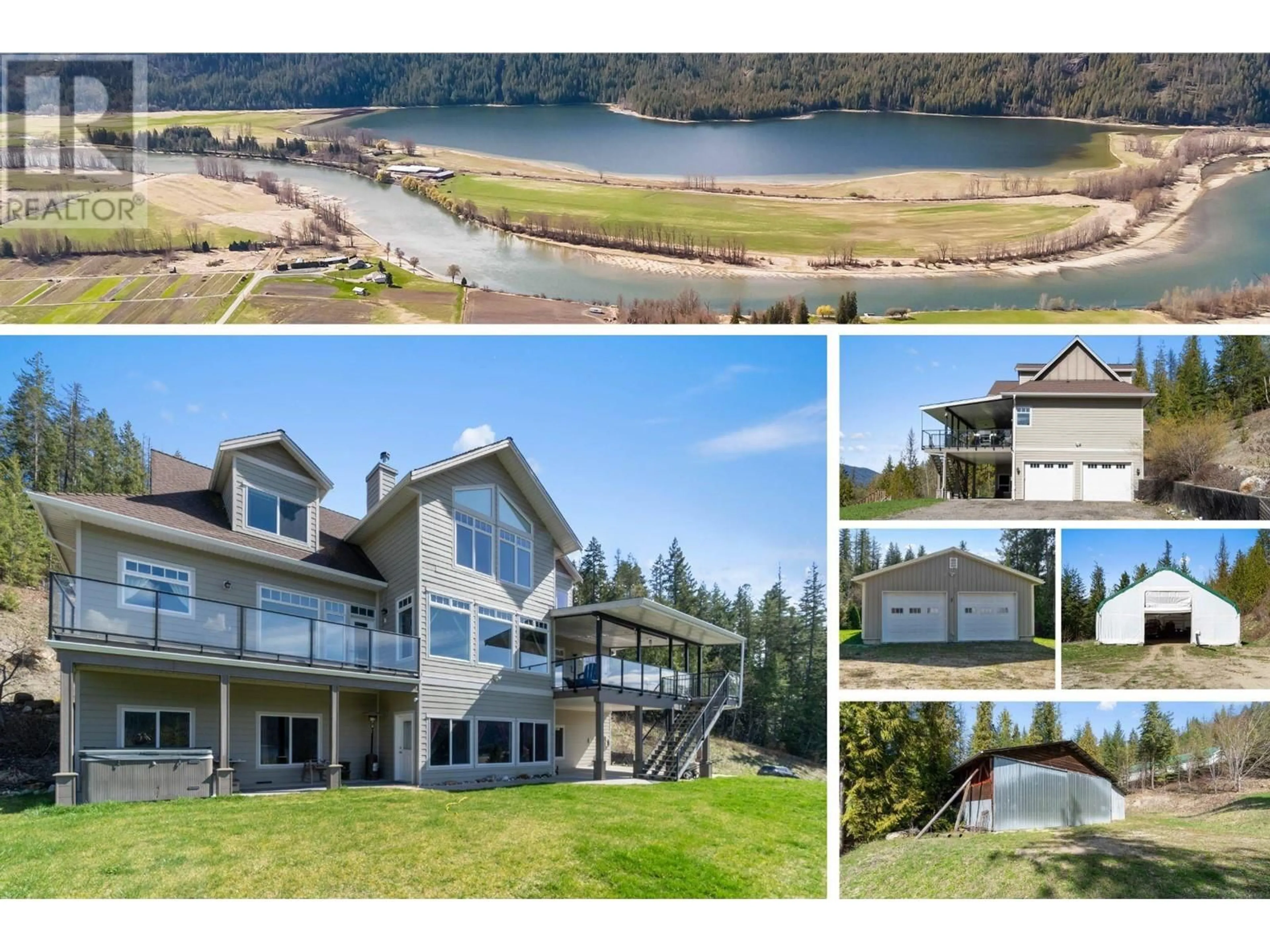 A pic from outside/outdoor area/front of a property/back of a property/a pic from drone, water/lake/river/ocean view for 8097 SEED ROAD, Mara British Columbia V0E2K0