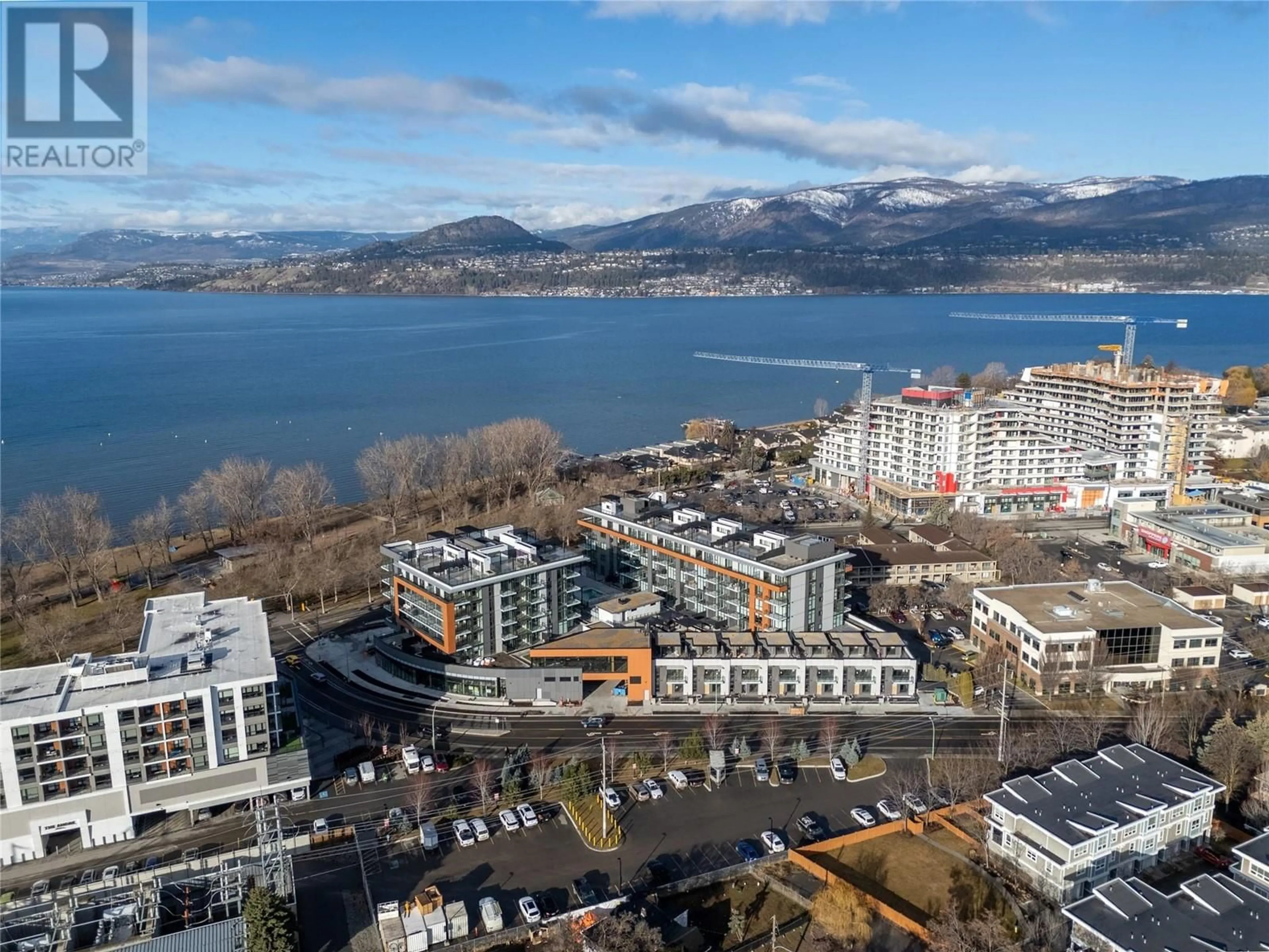 A pic from outside/outdoor area/front of a property/back of a property/a pic from drone, water/lake/river/ocean view for S308 - 3409 LAKESHORE ROAD, Kelowna British Columbia V1W0G6