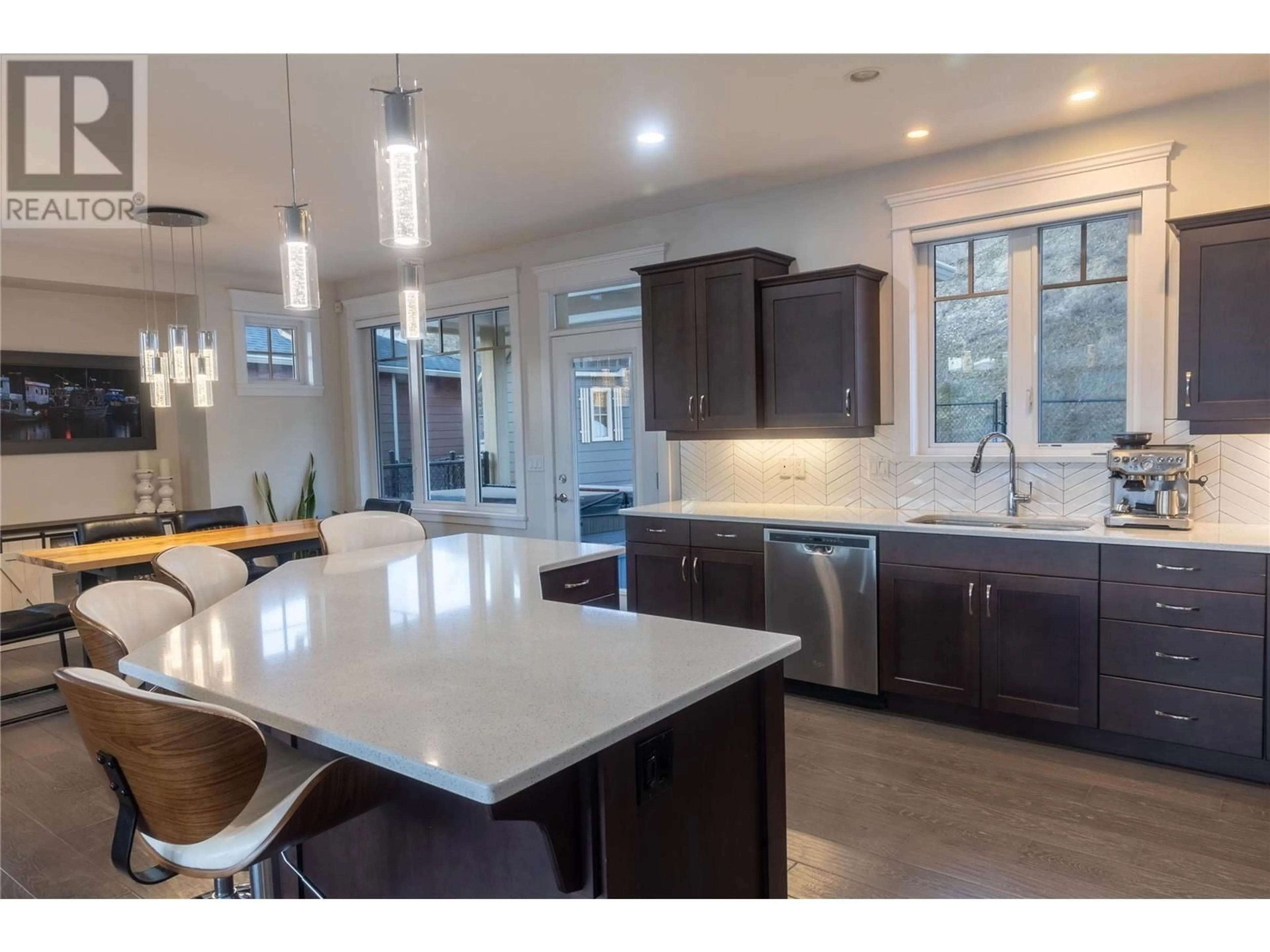 Open concept kitchen, ceramic/tile floor for 7229 Edgewater Place, Coldstream British Columbia V1B4C5