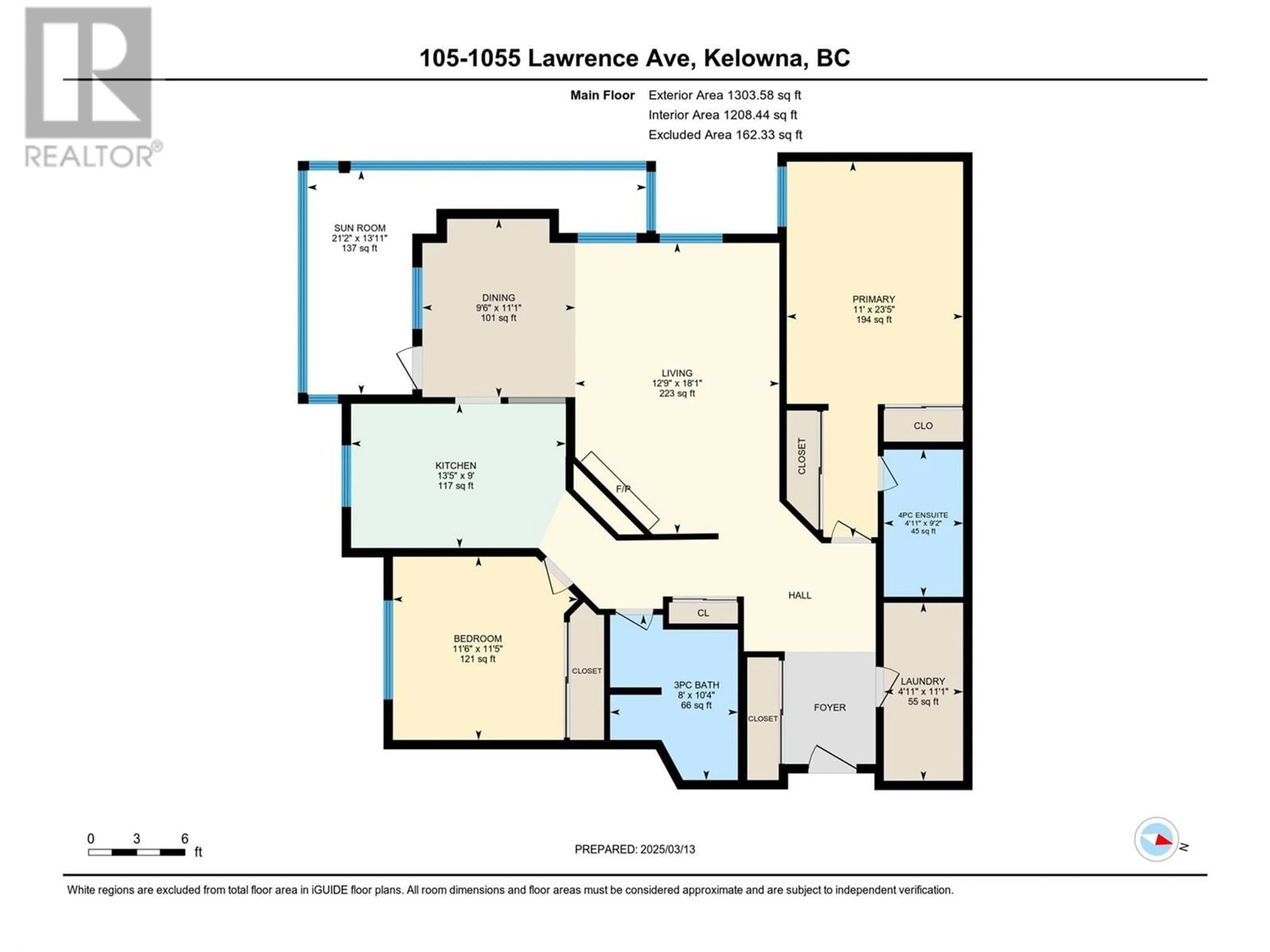 Floor plan for 105 - 1055 LAWRENCE AVENUE, Kelowna British Columbia V1Y6M3