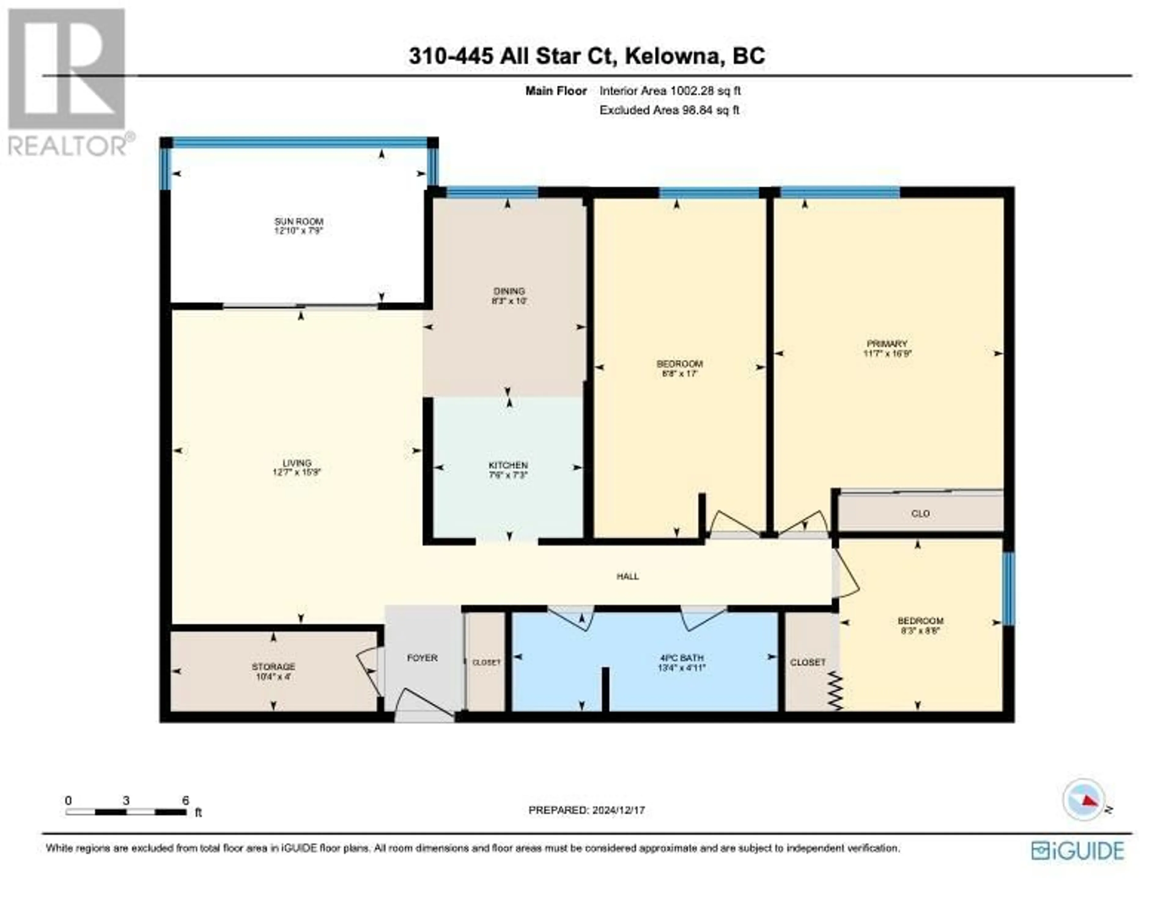Floor plan for 310 - 445 ALL STAR COURT, Kelowna British Columbia V1X5N7