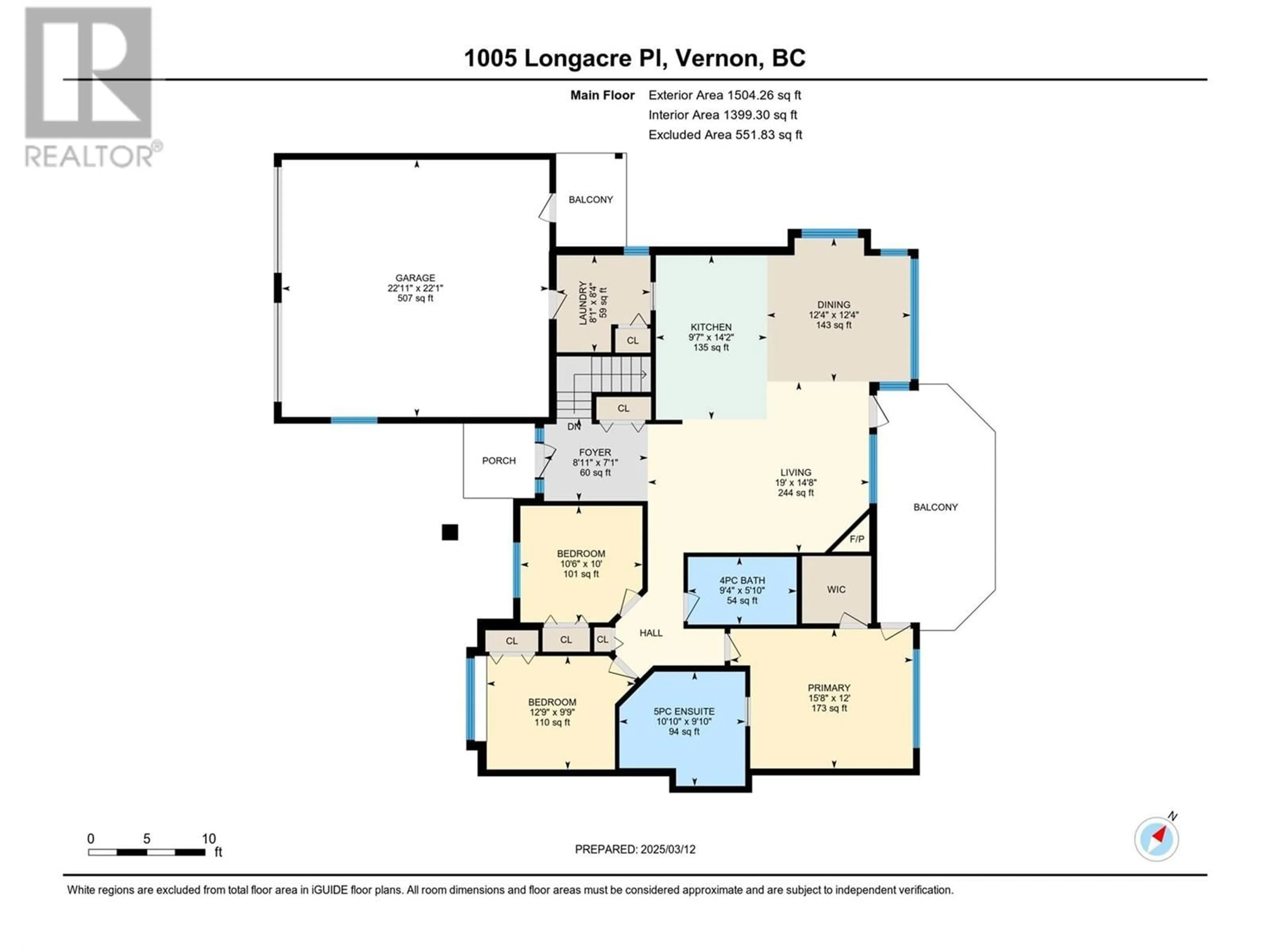 Floor plan for 1005 LONGACRE PLACE, Vernon British Columbia V1H1H7
