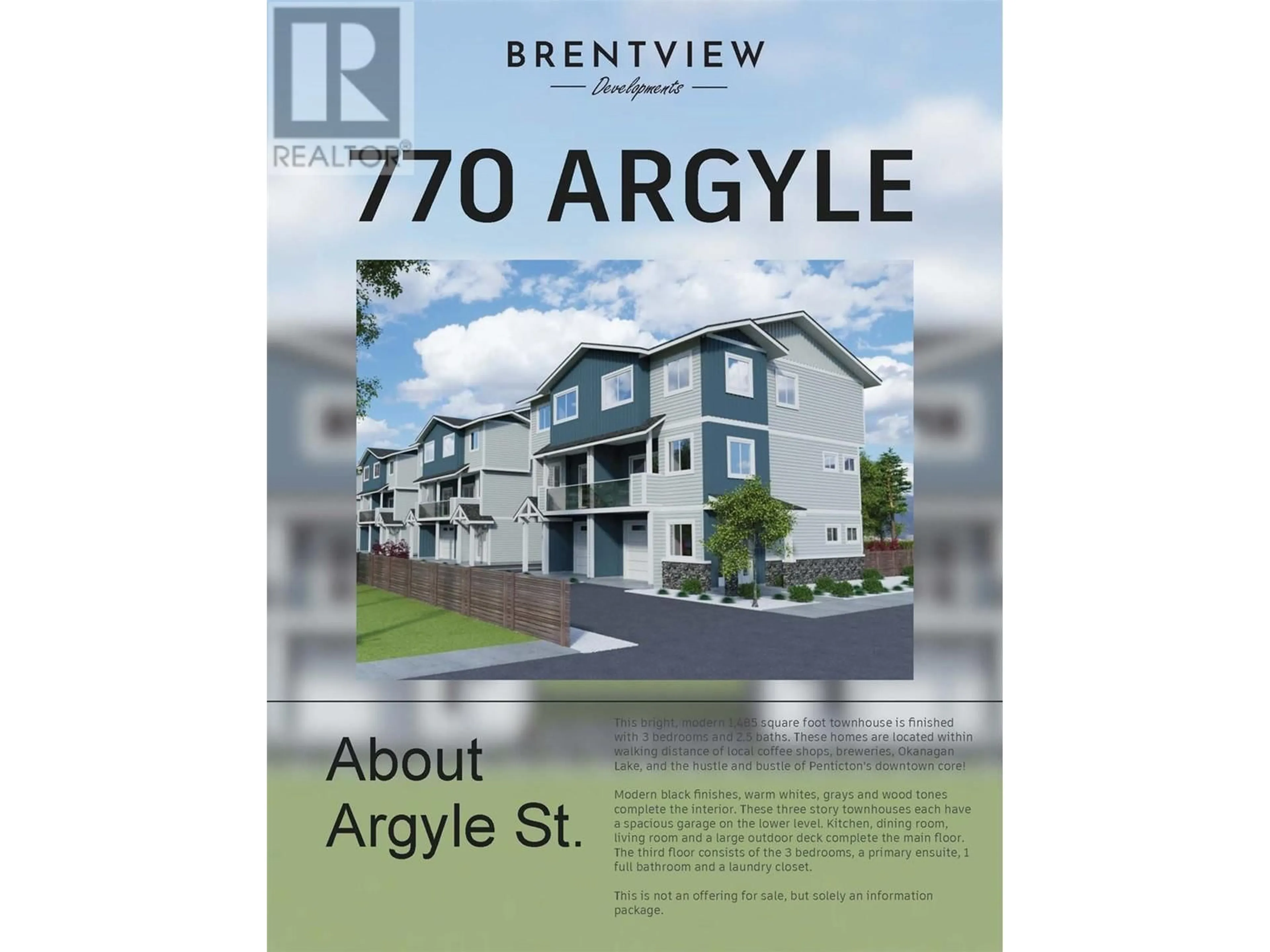 A pic from outside/outdoor area/front of a property/back of a property/a pic from drone, street for 770 Argyle Street Unit# 103, Penticton British Columbia V2A5N7