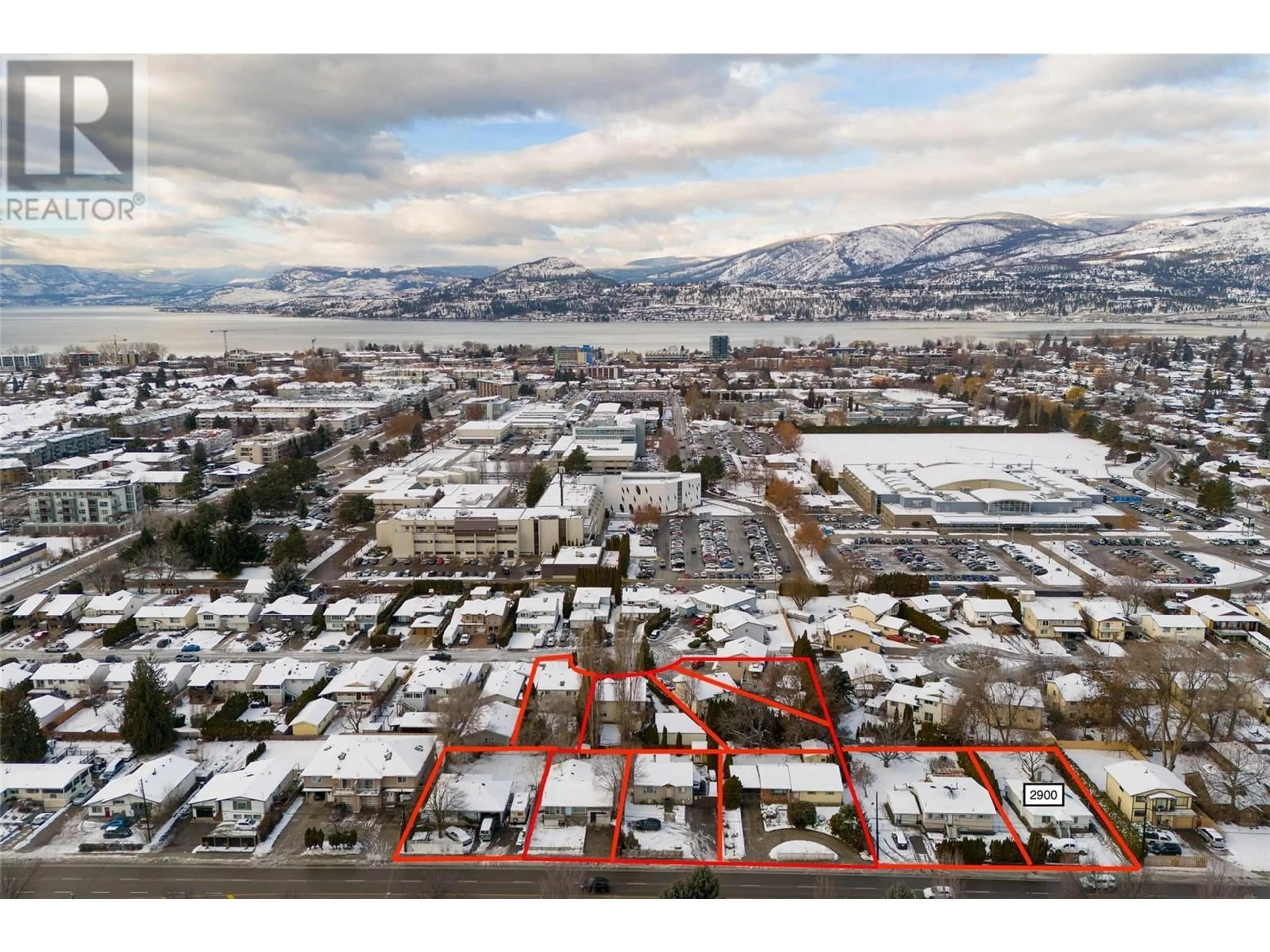 A pic from outside/outdoor area/front of a property/back of a property/a pic from drone, mountain view for 3010 Gordon Drive, Kelowna British Columbia V1V2E2