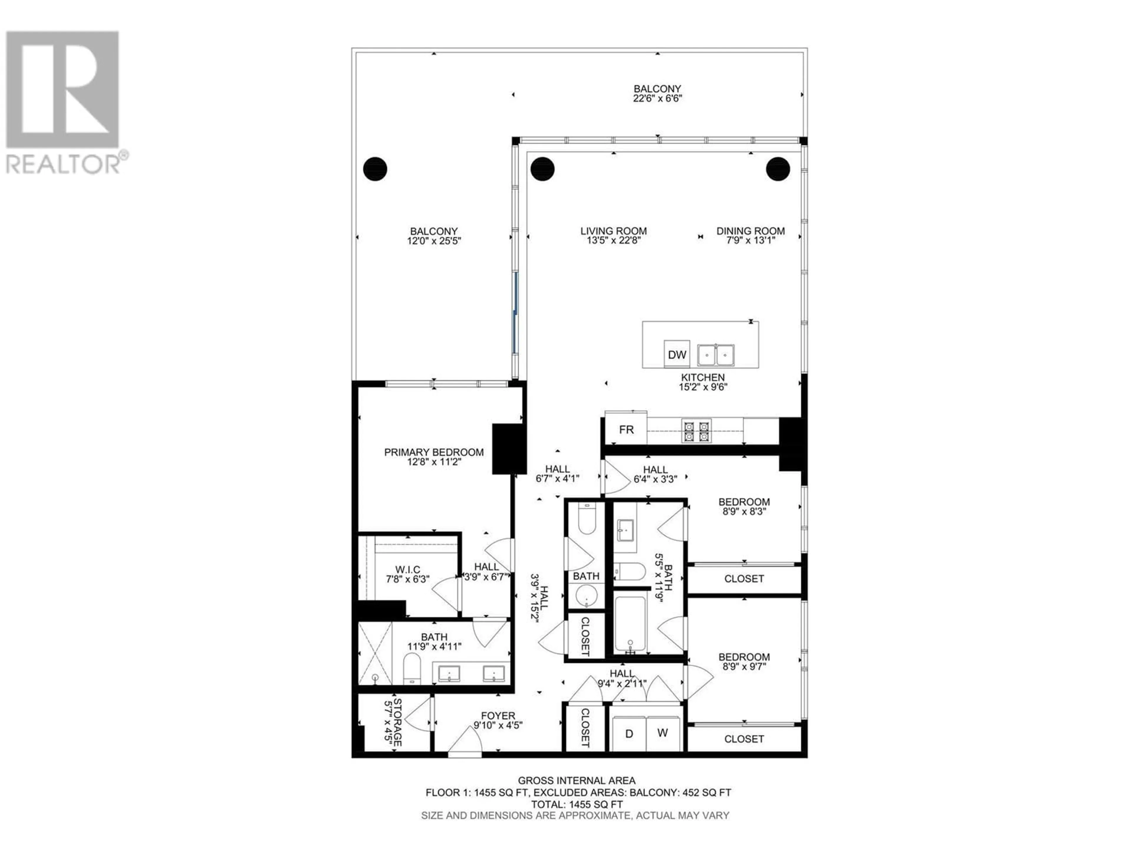 Floor plan for 1706 - 1191 SUNSET DRIVE, Kelowna British Columbia V1Y0J4