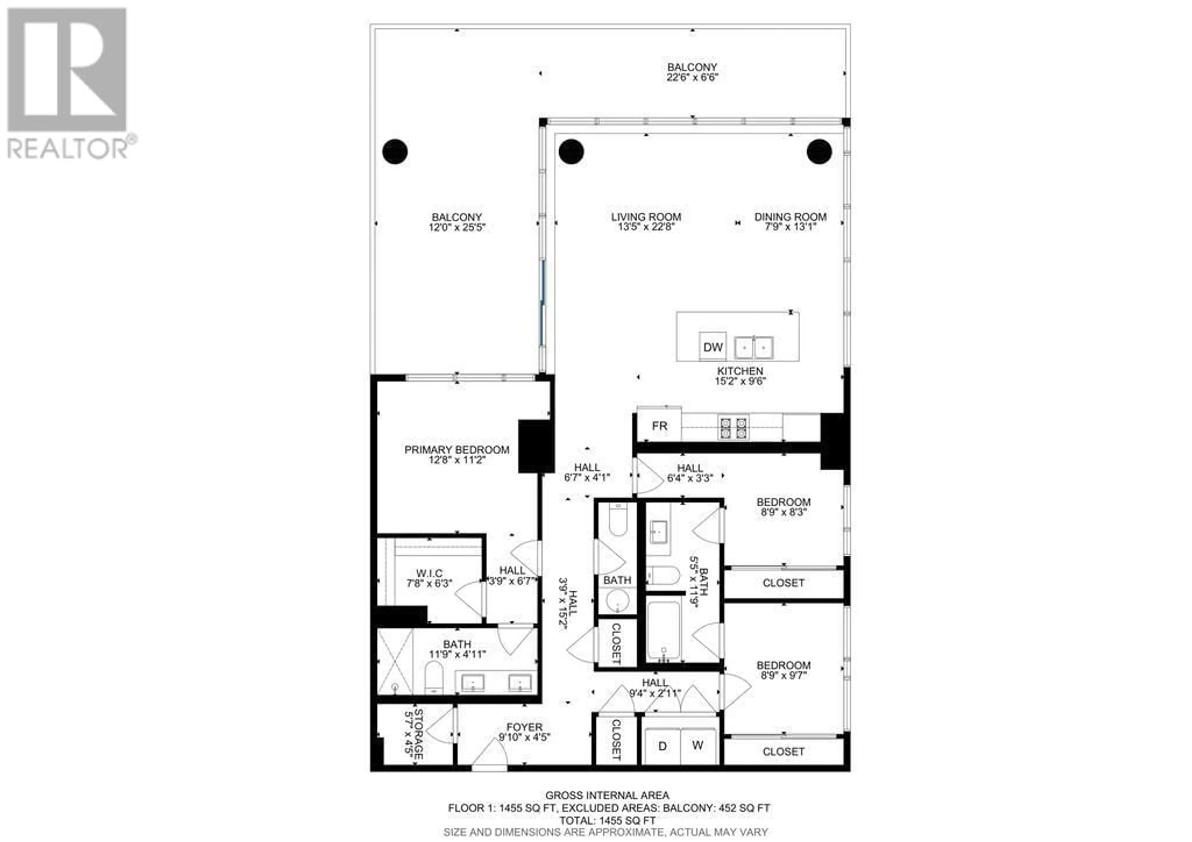 Floor plan for 1706 - 1191 SUNSET DRIVE, Kelowna British Columbia V1Y0J4