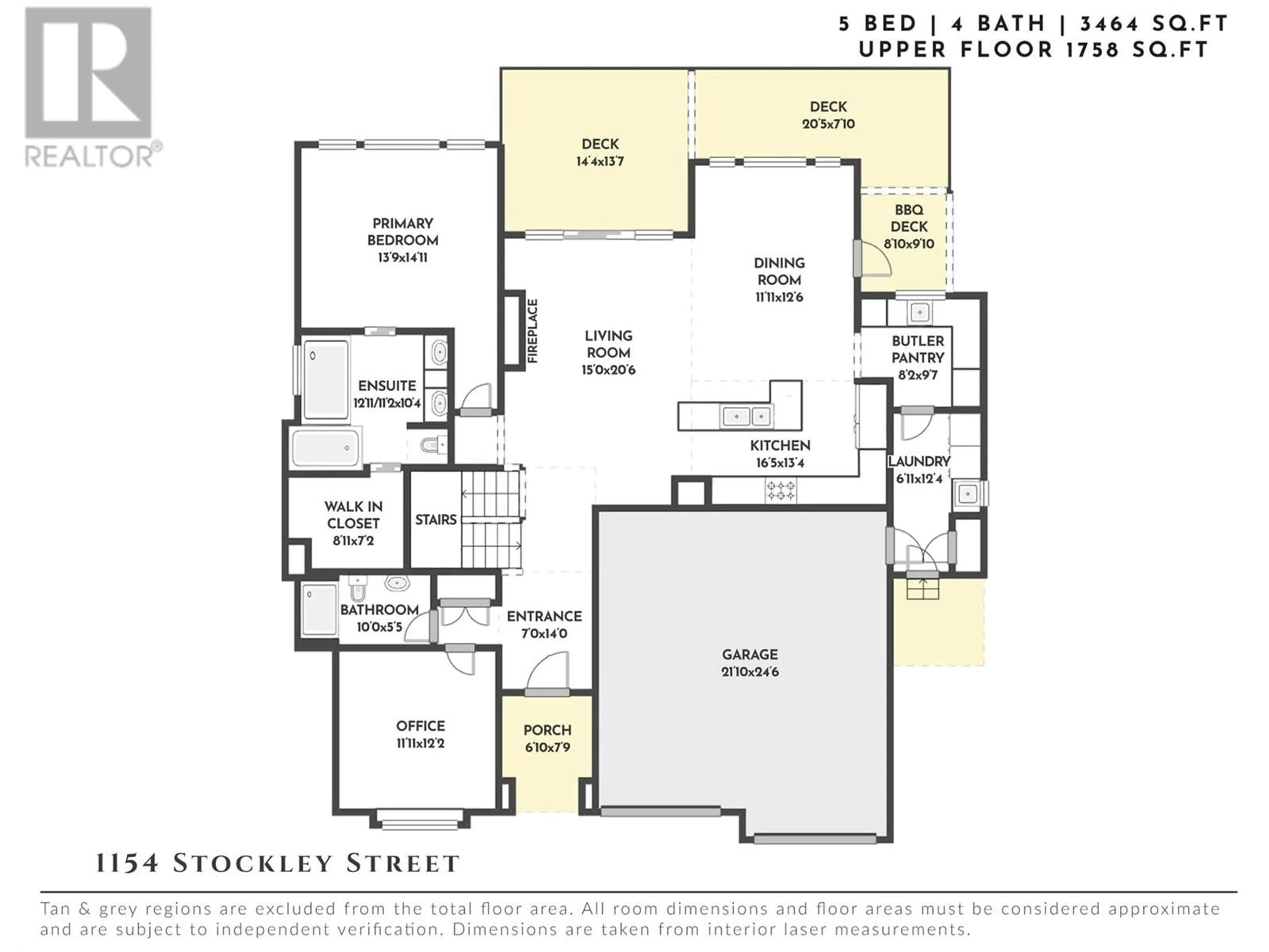 Floor plan for 1154 STOCKLEY STREET, Kelowna British Columbia V1P1R6