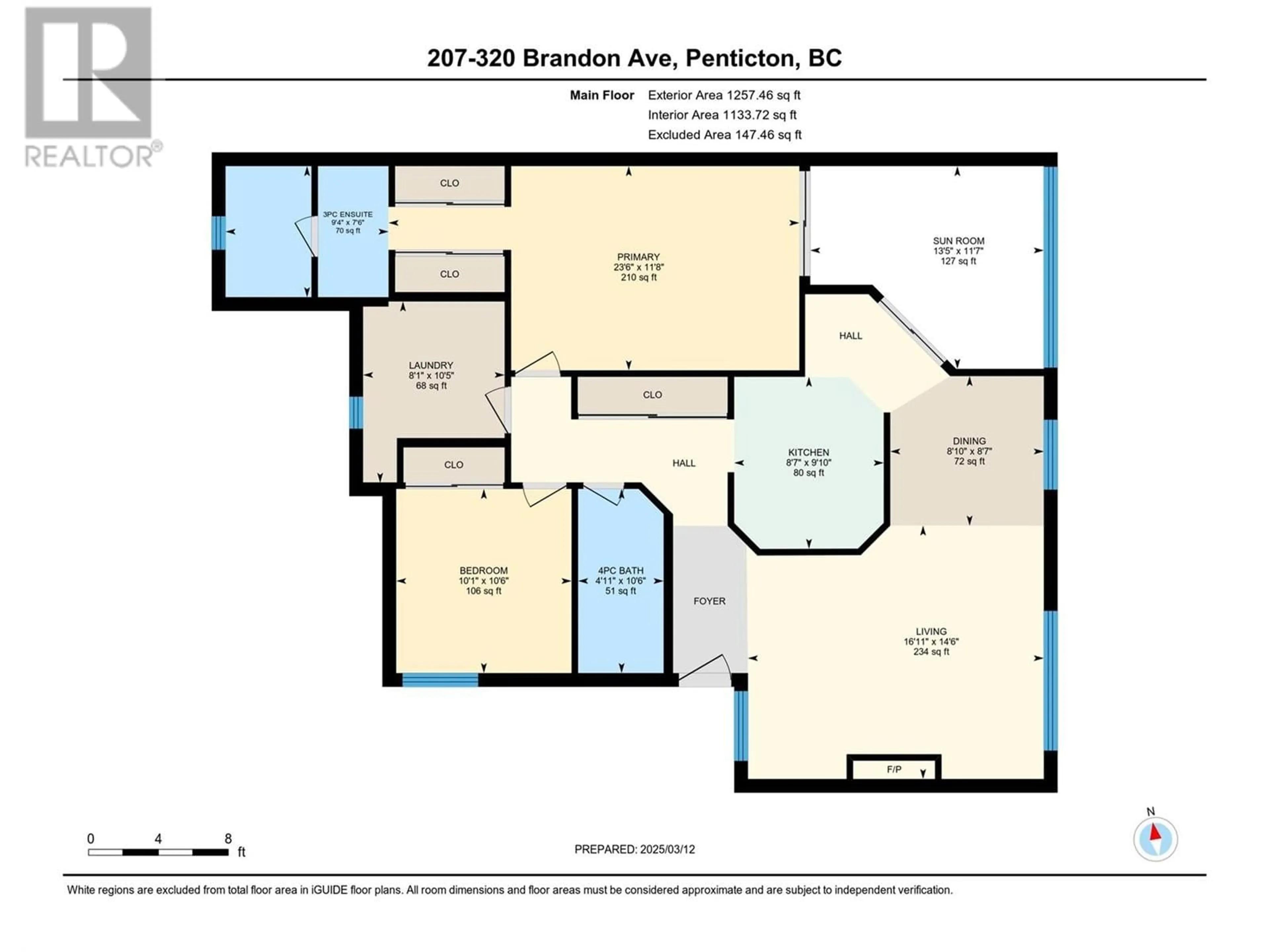 Floor plan for 207 - 320 BRANDON AVENUE, Penticton British Columbia V2A3S8