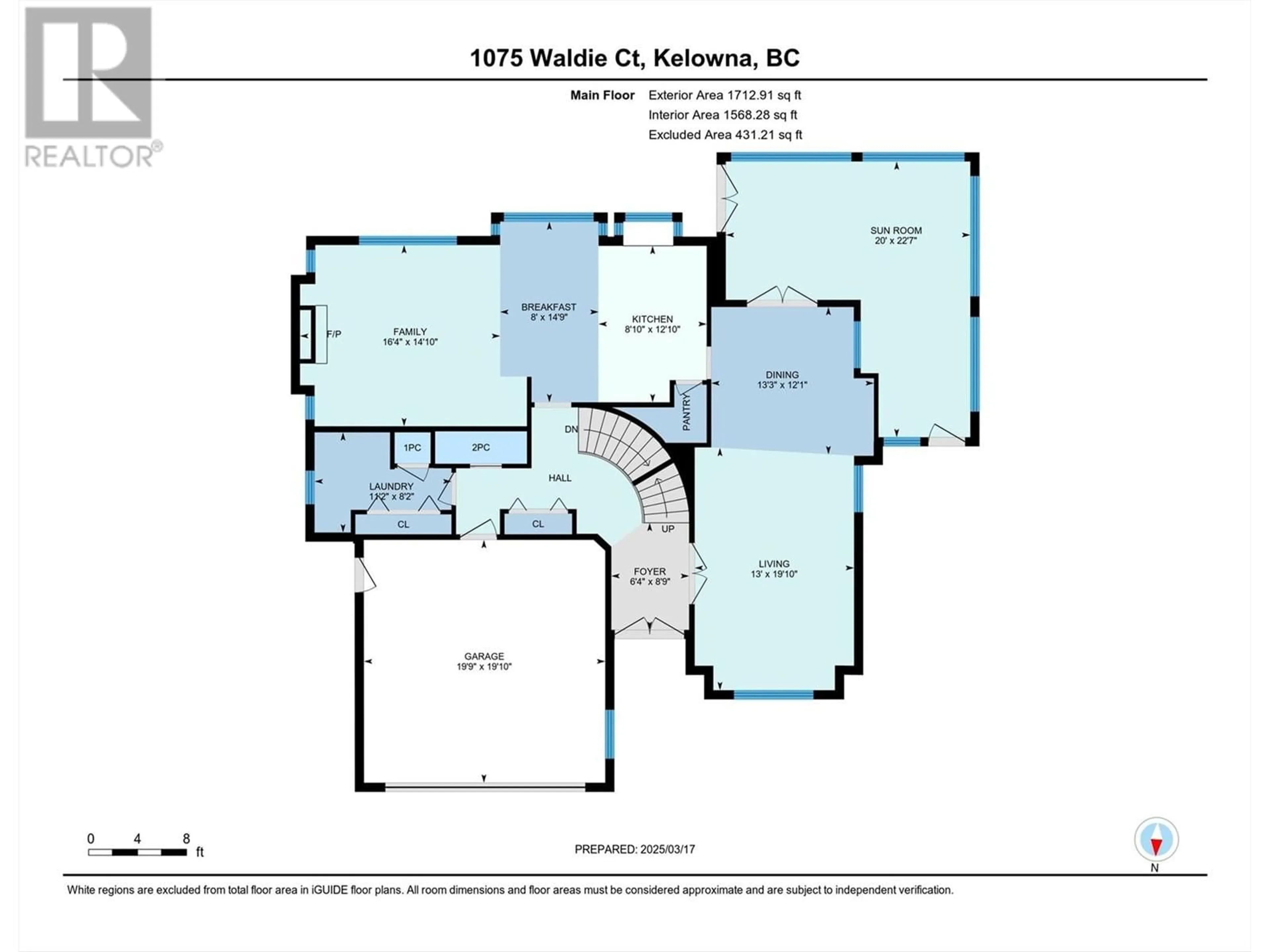 Floor plan for 1075 WALDIE COURT, Kelowna British Columbia V1Y9P8