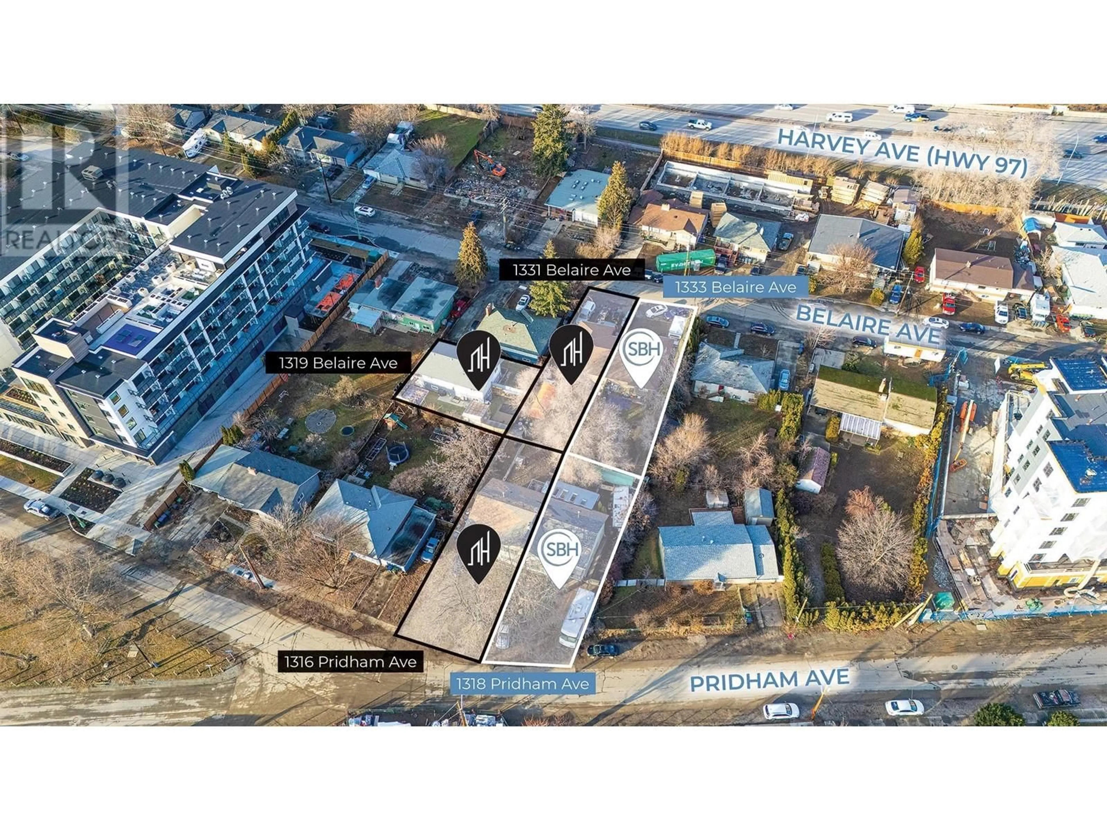 A pic from outside/outdoor area/front of a property/back of a property/a pic from drone, building for 1318 PRIDHAM AVENUE, Kelowna British Columbia V1Y6B5