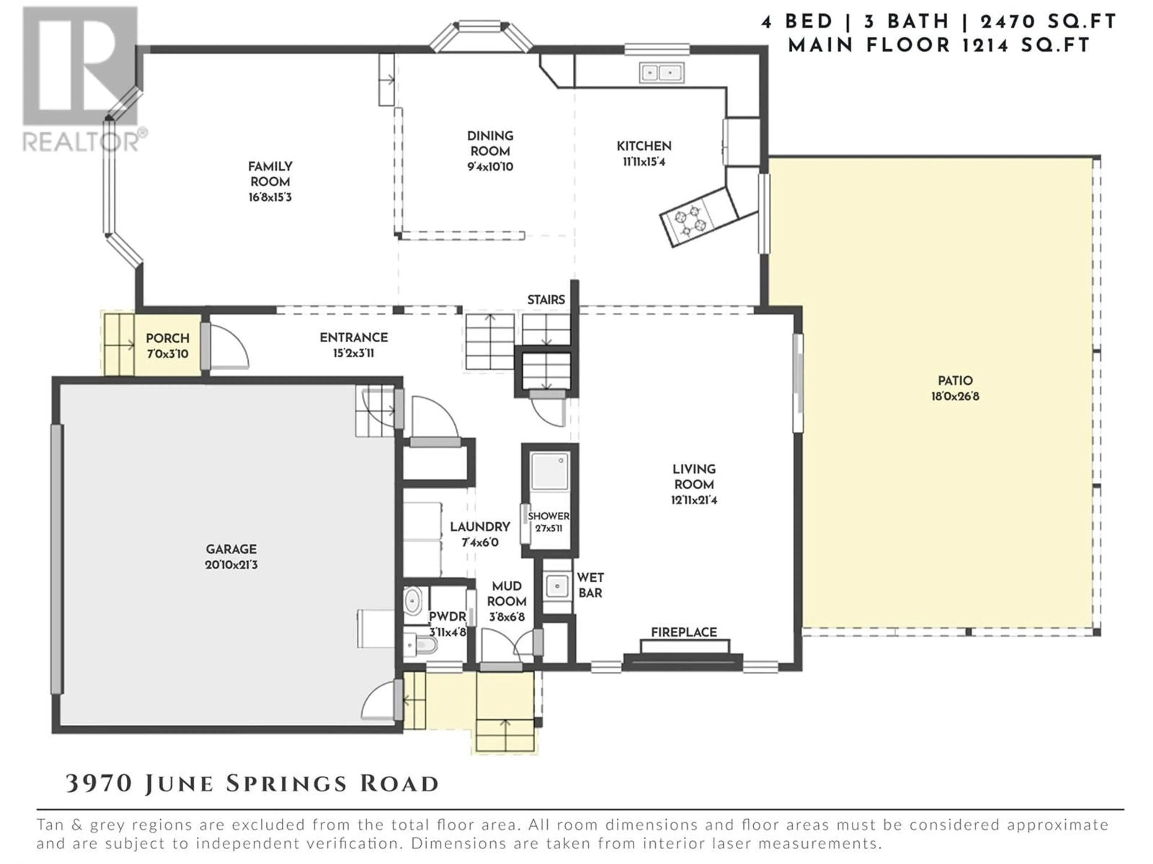 Floor plan for 3970 JUNE SPRINGS ROAD, Kelowna British Columbia V1W4E4