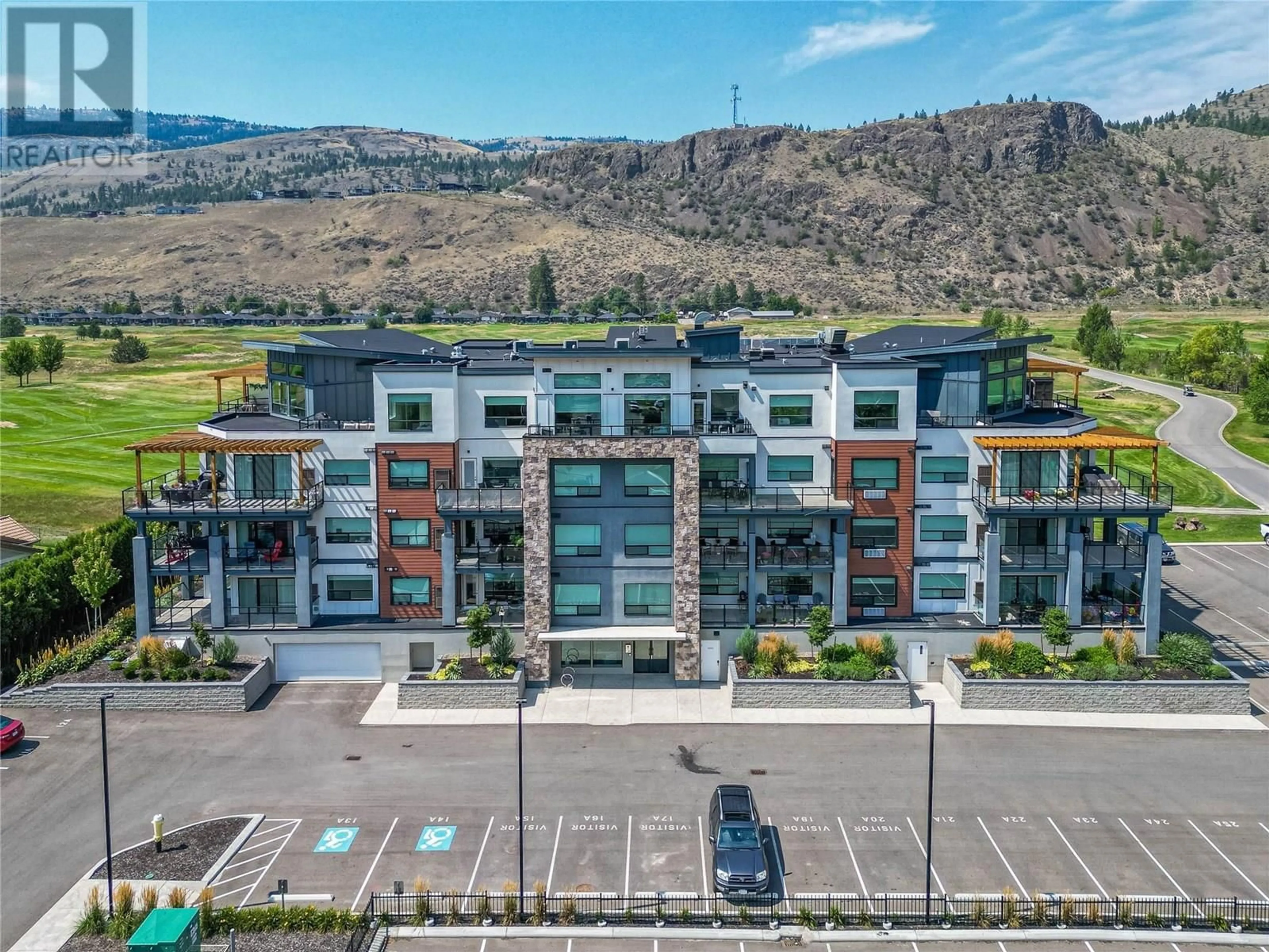 A pic from outside/outdoor area/front of a property/back of a property/a pic from drone, mountain view for 302 - 651 DUNES DRIVE, Kamloops British Columbia V2B0K2
