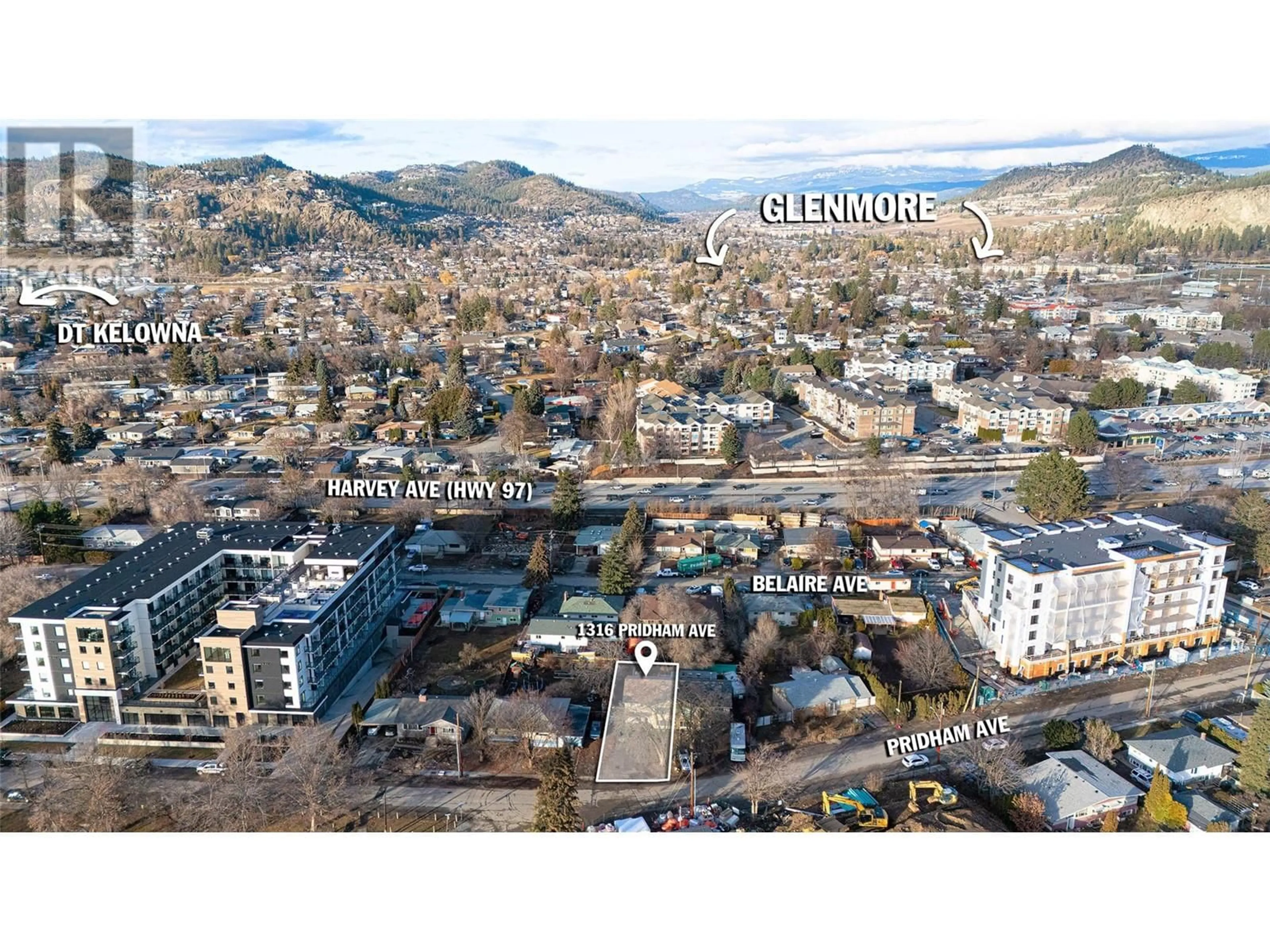A pic from outside/outdoor area/front of a property/back of a property/a pic from drone, unknown for 1316 PRIDHAM AVENUE, Kelowna British Columbia V1Y6B5