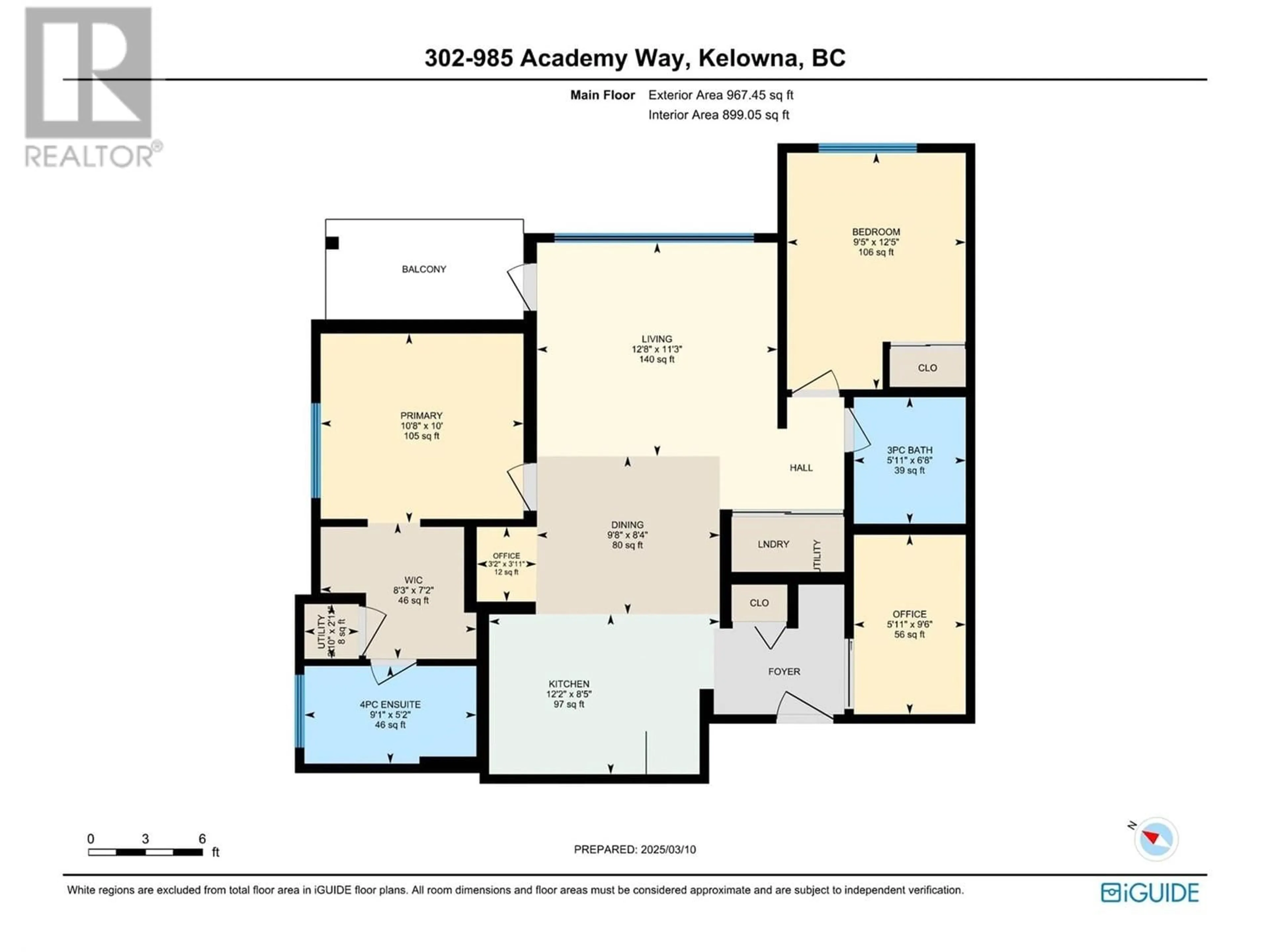 Floor plan for 302 - 985 ACADEMY WAY, Kelowna British Columbia V1V3C8