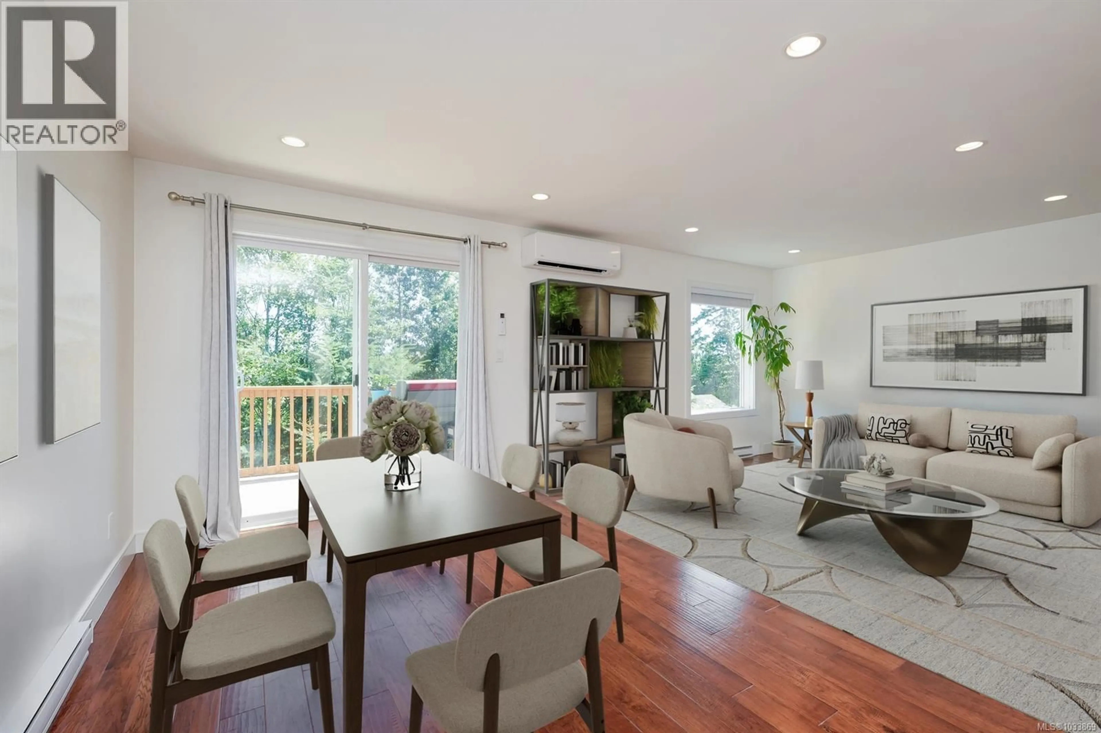 Living room with furniture, wood/laminate floor for 101 - 7091 GRANT ROAD WEST, Sooke British Columbia V9Z0N6