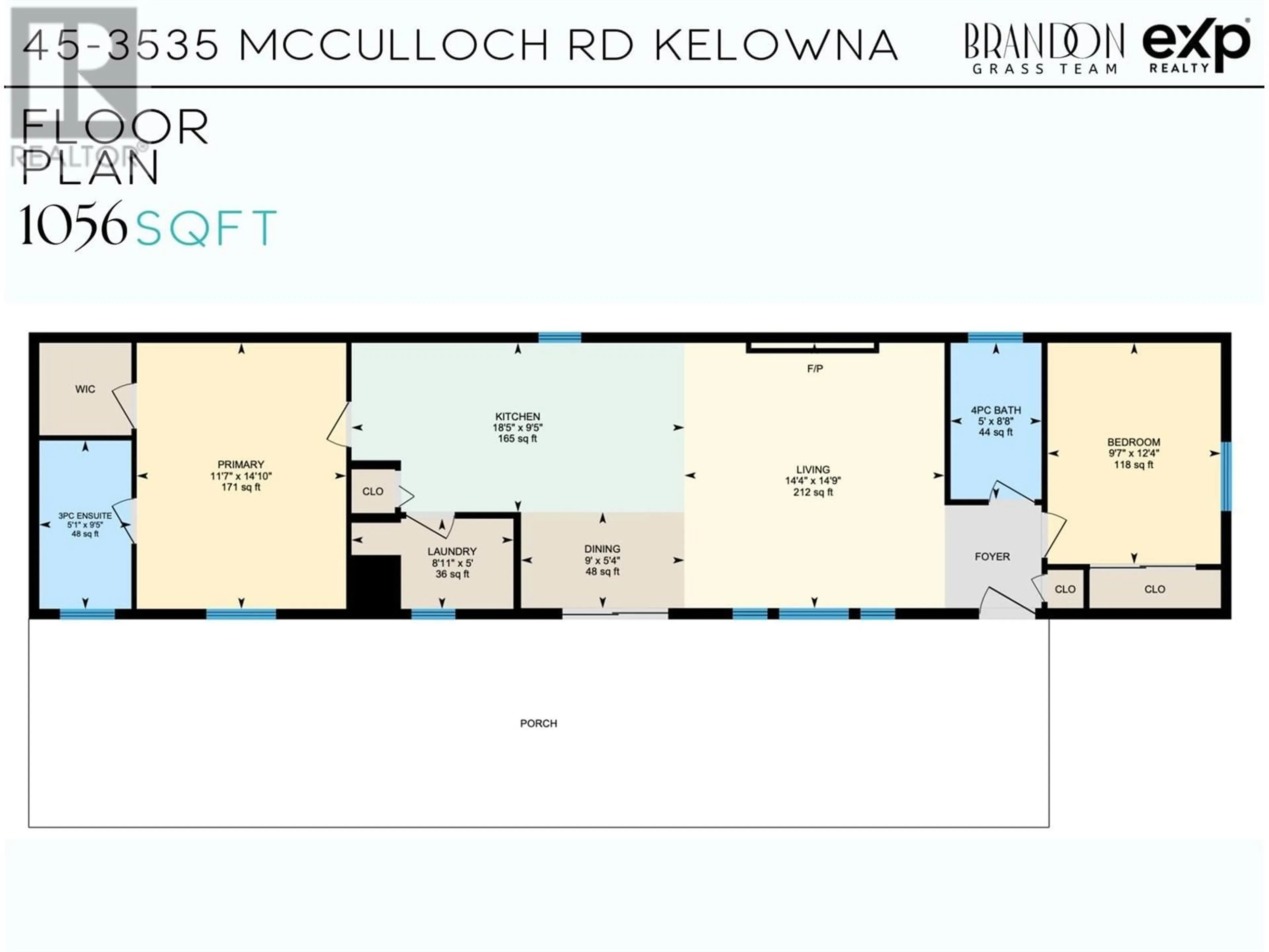 Floor plan for 45 - 3535 MCCULLOCH ROAD, Kelowna British Columbia V1W4R8
