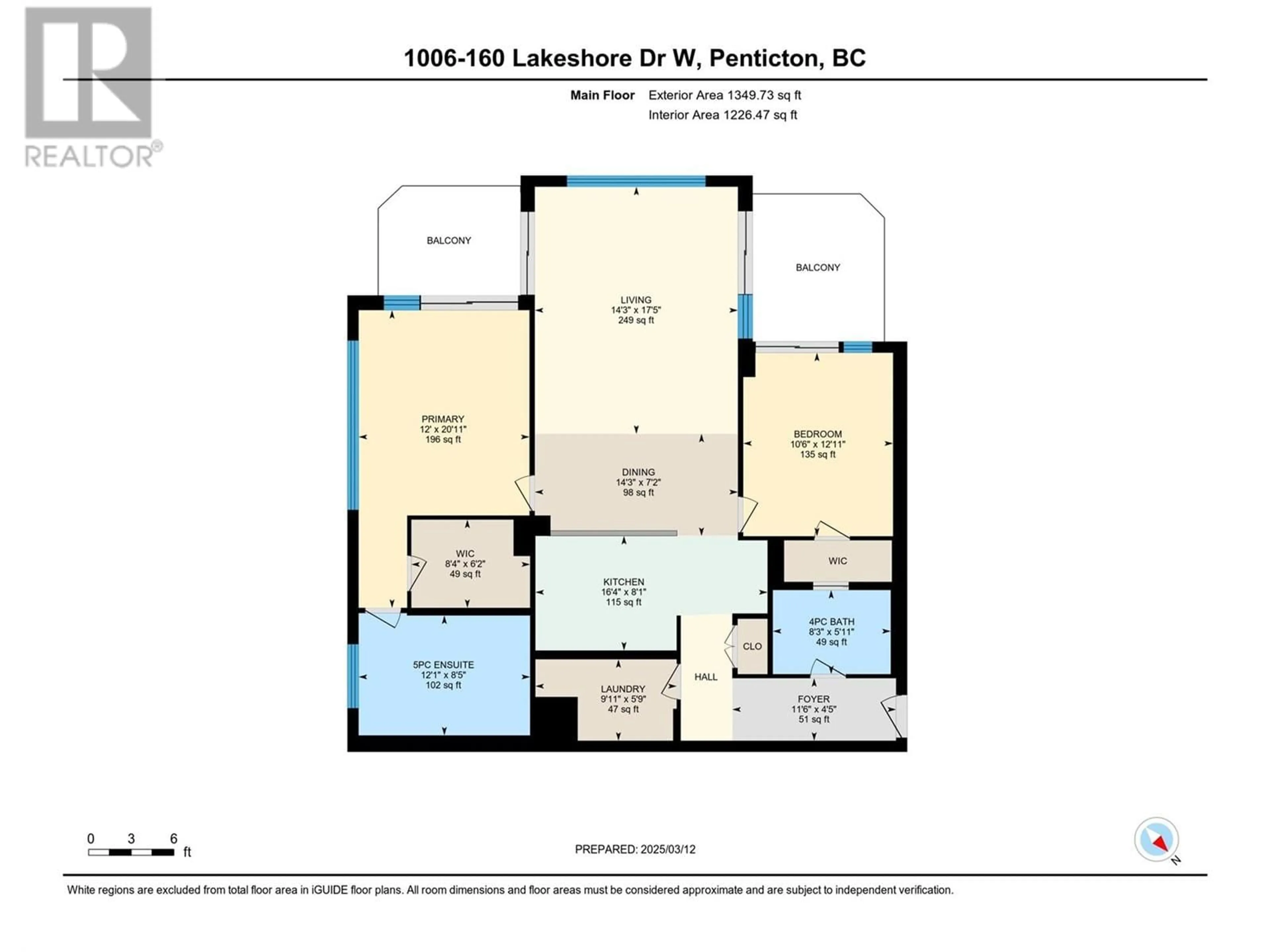 Floor plan for 1006 - 160 LAKESHORE DRIVE WEST, Penticton British Columbia V2A9C2