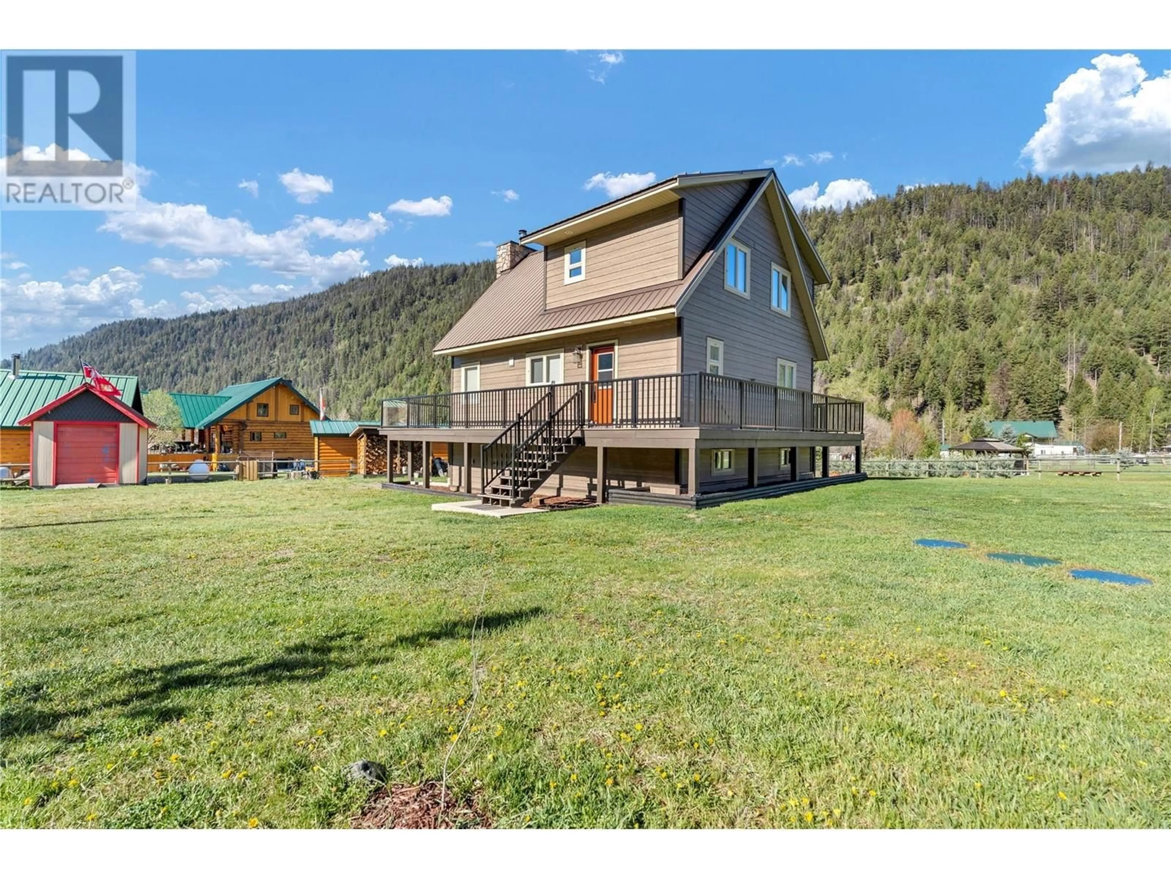 A pic from outside/outdoor area/front of a property/back of a property/a pic from drone, mountain view for 101 SKYE BLUE LOOP OTHER, Princeton British Columbia V0X1W0