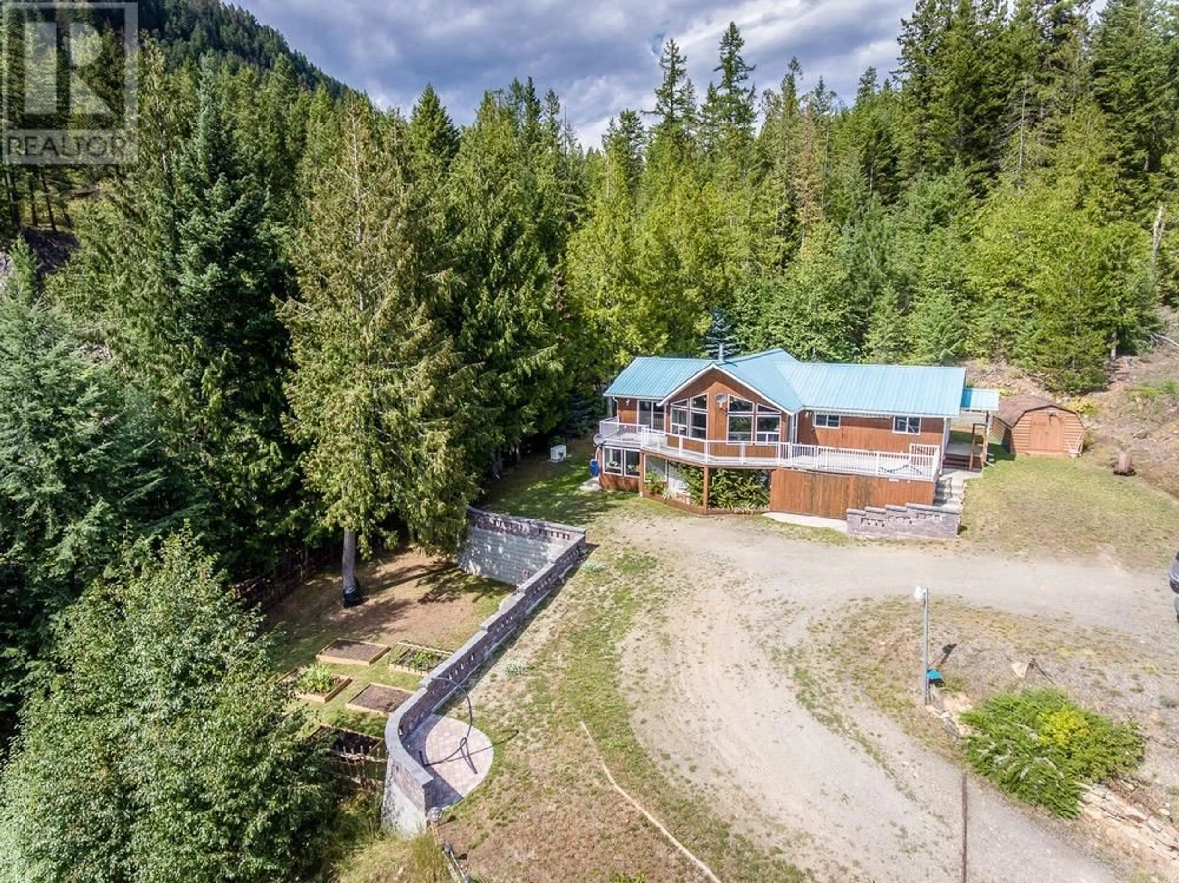 A pic from outside/outdoor area/front of a property/back of a property/a pic from drone, unknown for 4255 WOODBURY VILLAGE ROAD, Ainsworth British Columbia V0G1A0