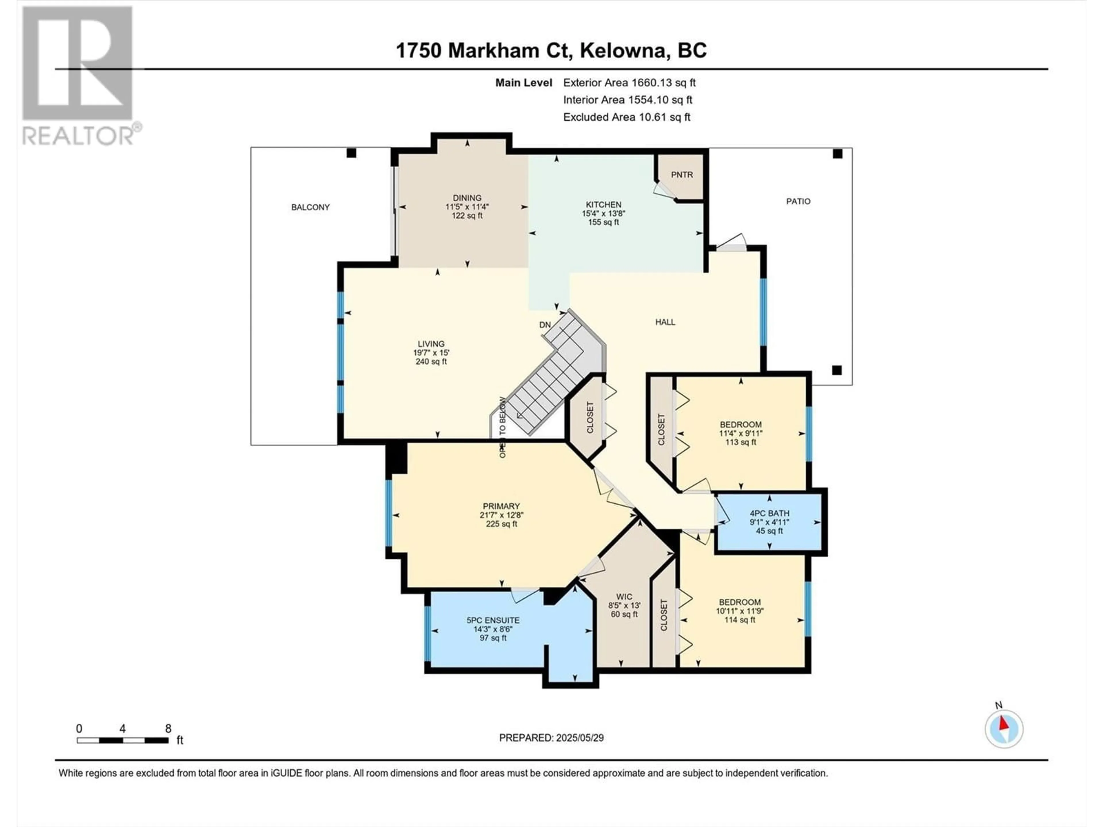 Floor plan for 1750 MARKHAM COURT, Kelowna British Columbia V1V2W1
