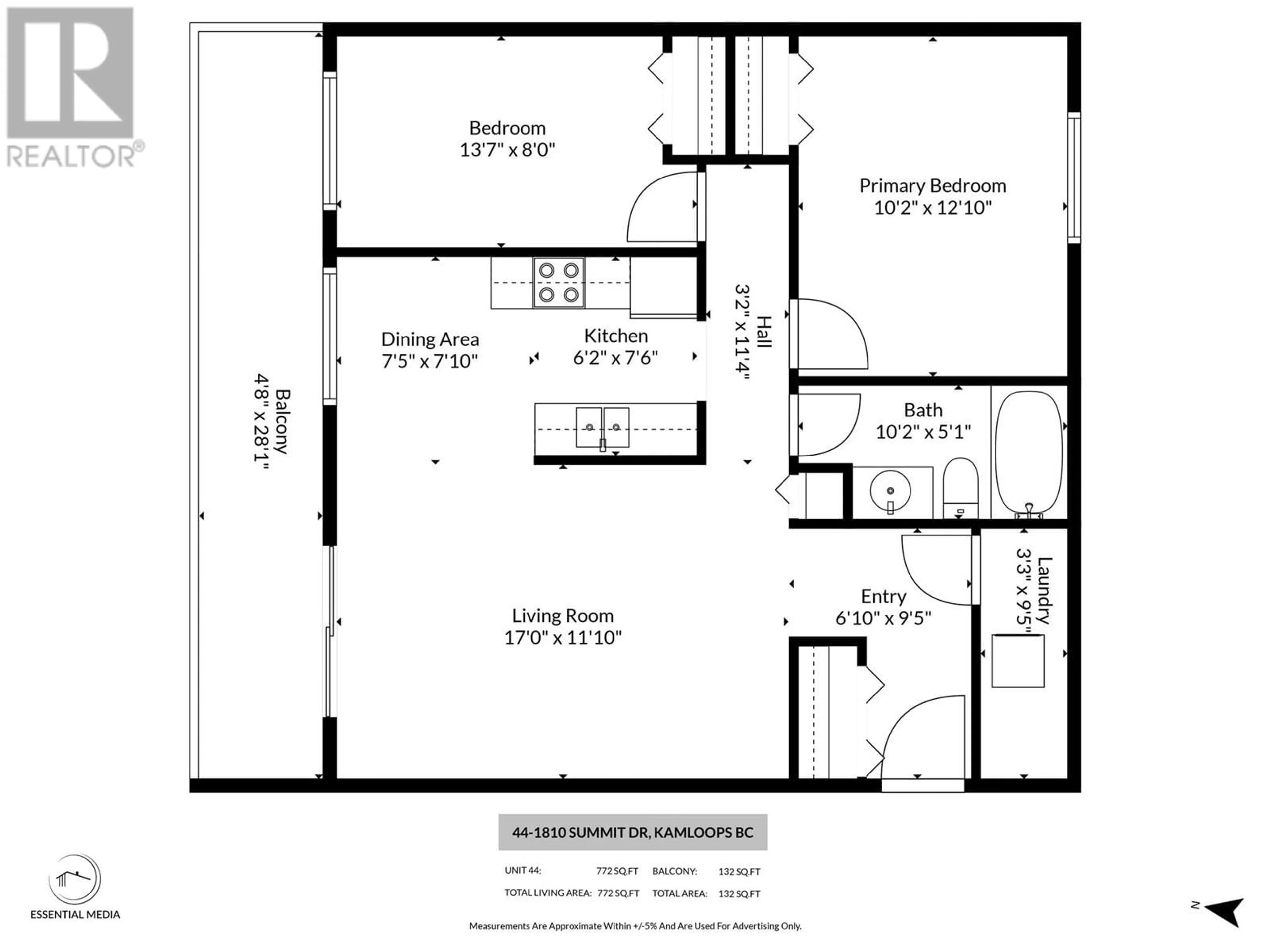 Floor plan for 44 - 1810 SUMMIT DRIVE, Kamloops British Columbia V2E2C7