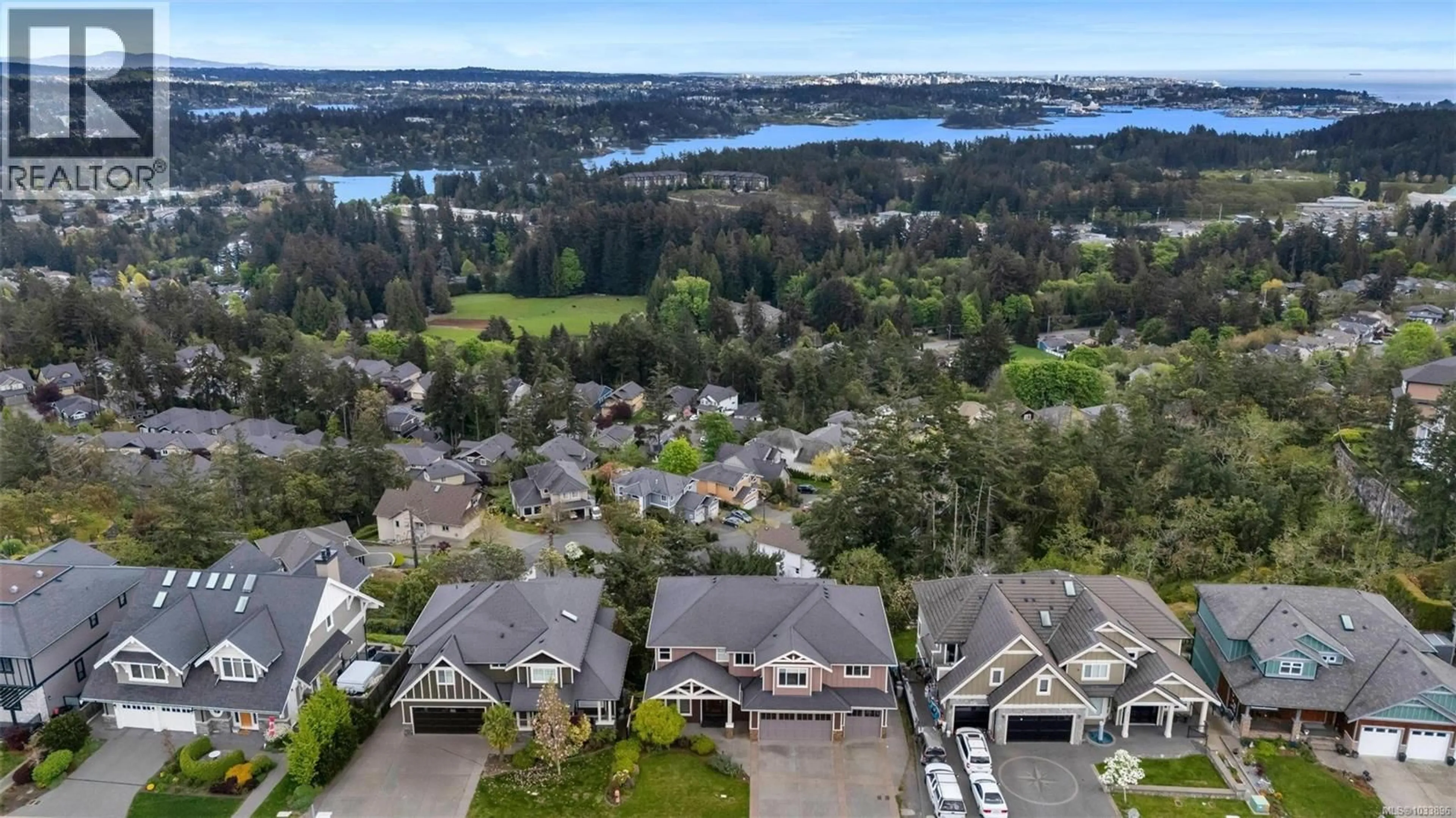 A pic from outside/outdoor area/front of a property/back of a property/a pic from drone, water/lake/river/ocean view for 2607 RUBY COURT, Langford British Columbia V9B0A9