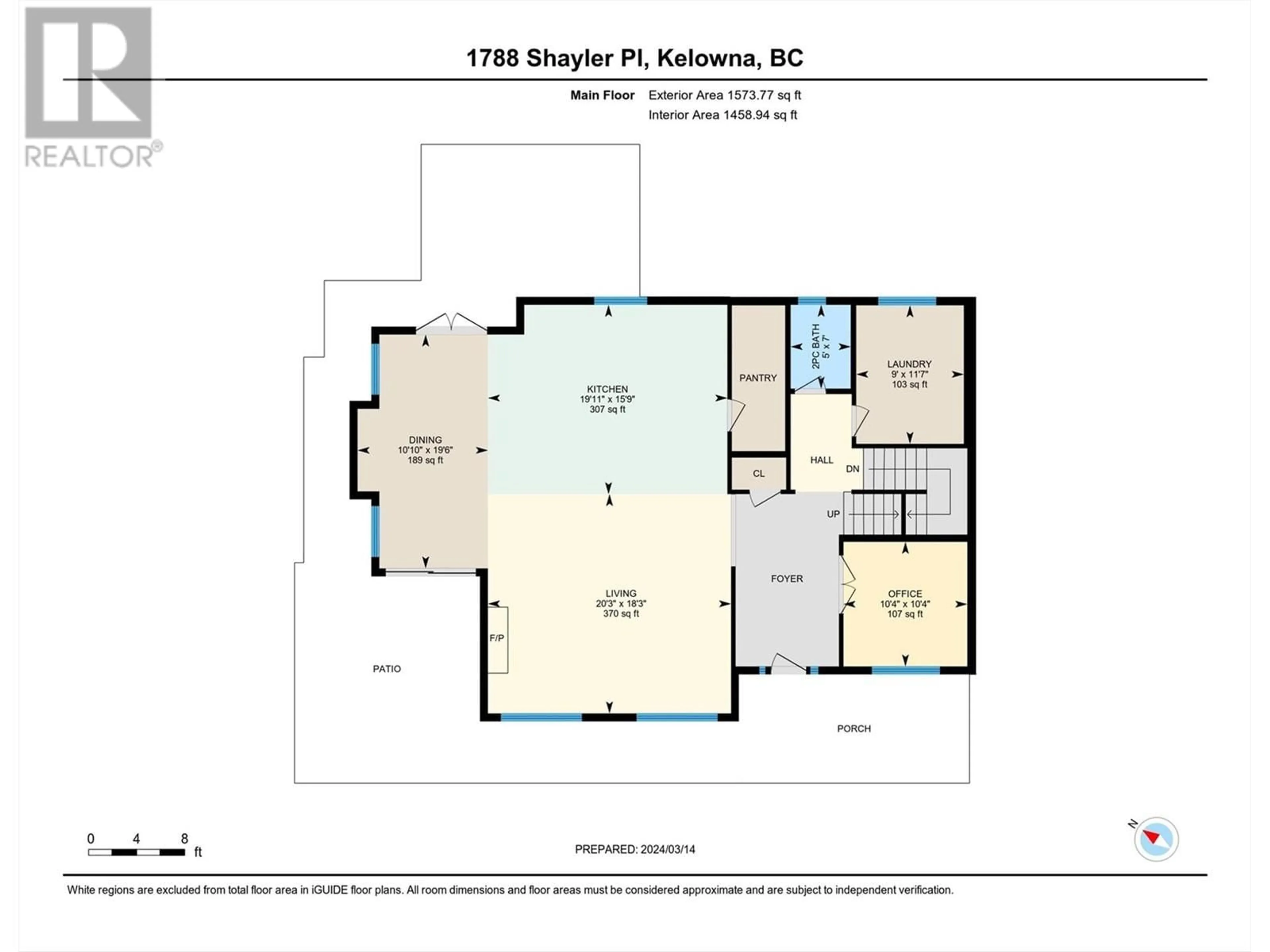 Floor plan for 1788 SHAYLER PLACE, Kelowna British Columbia V1V2R1
