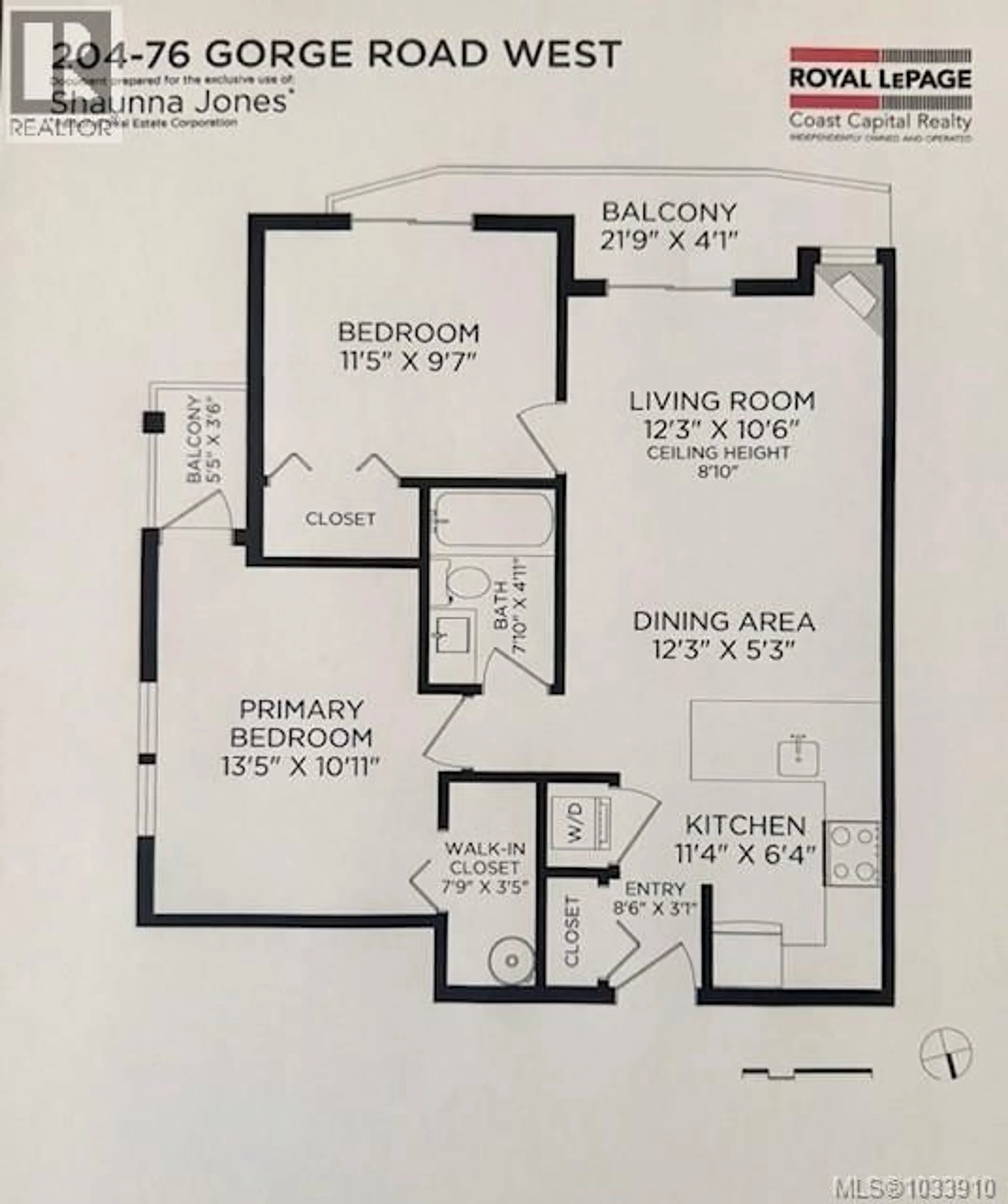 Floor plan for 204 - 76 GORGE ROAD WEST, Saanich British Columbia V9A1M1