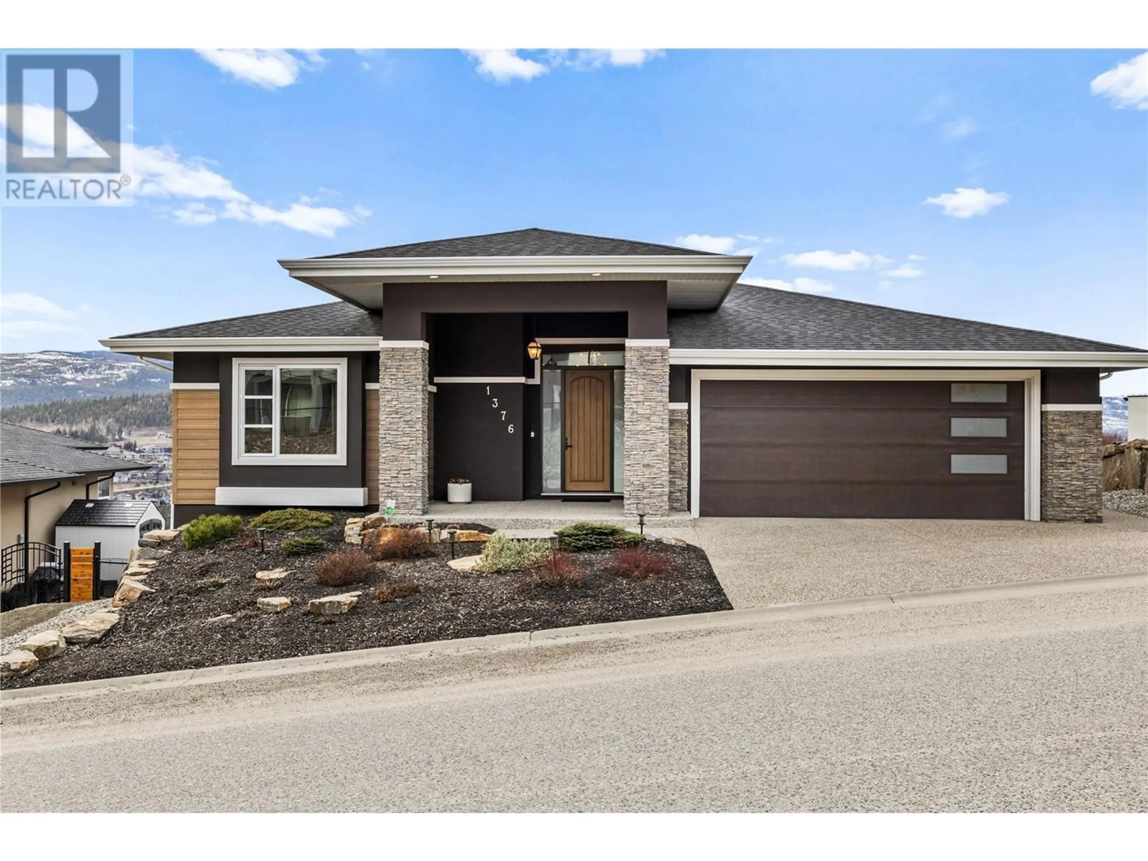 Home with brick exterior material, street for 1376 MINE HILL DRIVE, Kelowna British Columbia V1P1S5