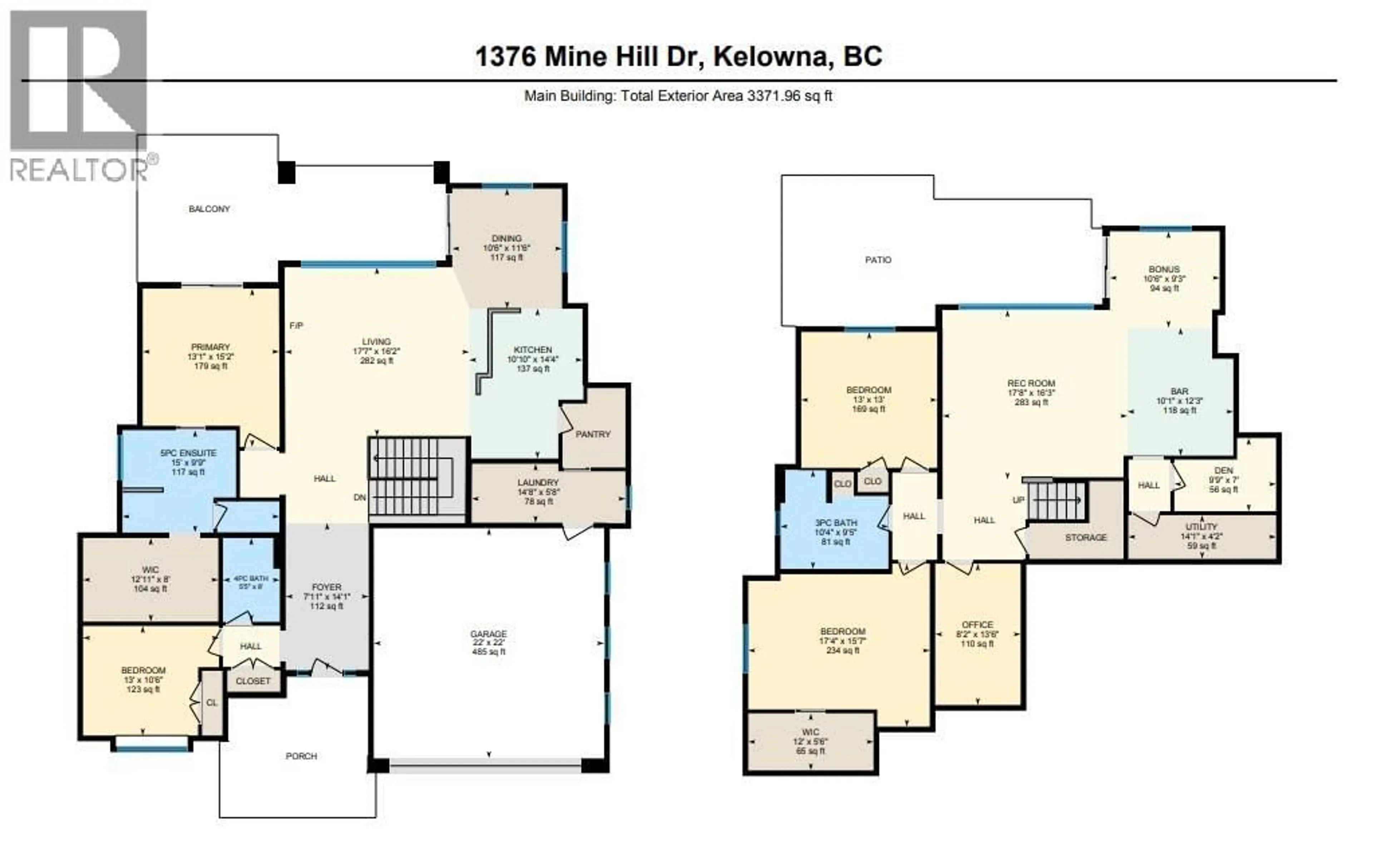 Floor plan for 1376 MINE HILL DRIVE, Kelowna British Columbia V1P1S5
