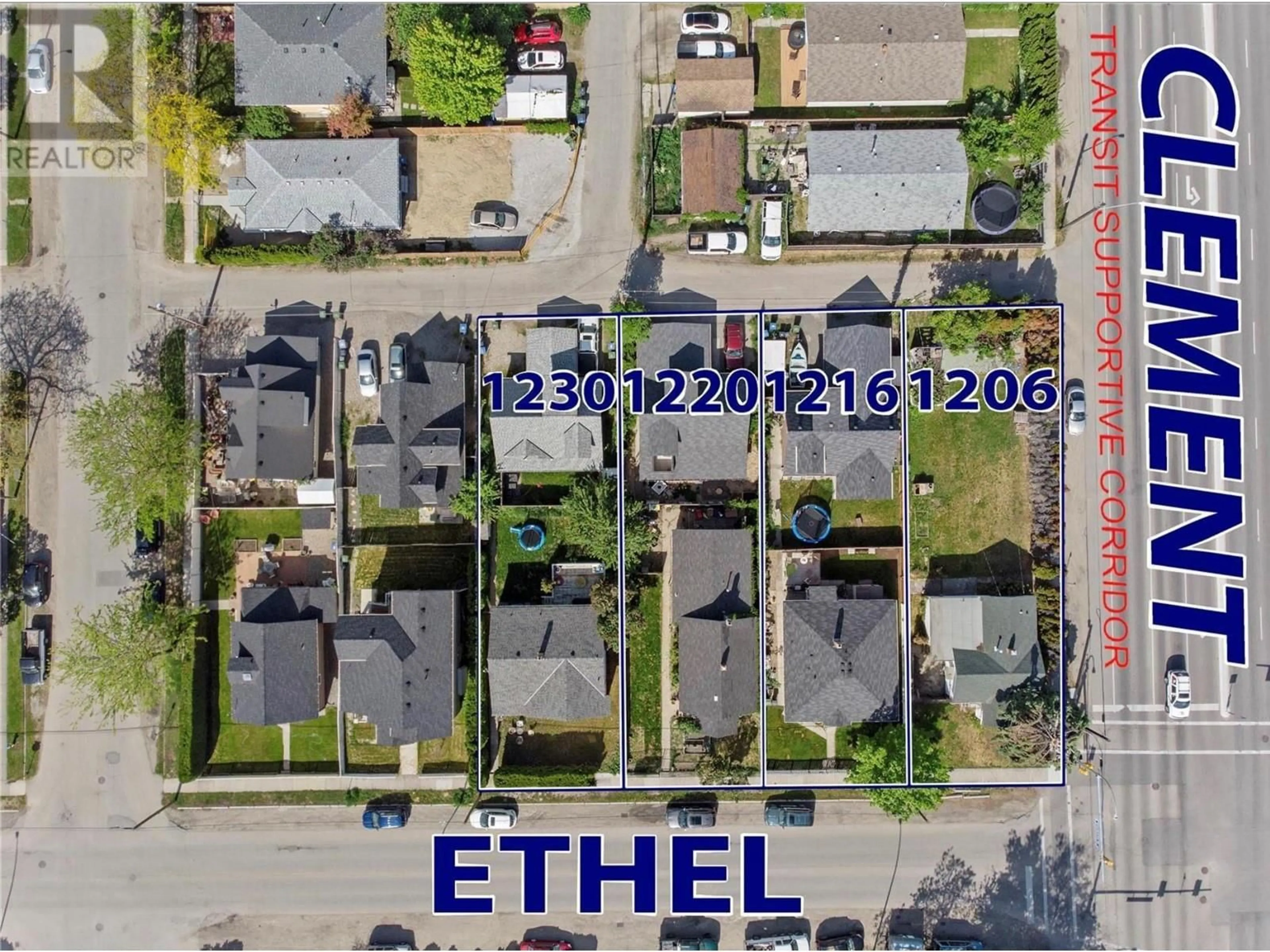 A pic from outside/outdoor area/front of a property/back of a property/a pic from drone, street for 1220 ETHEL STREET, Kelowna British Columbia V1Y2W5