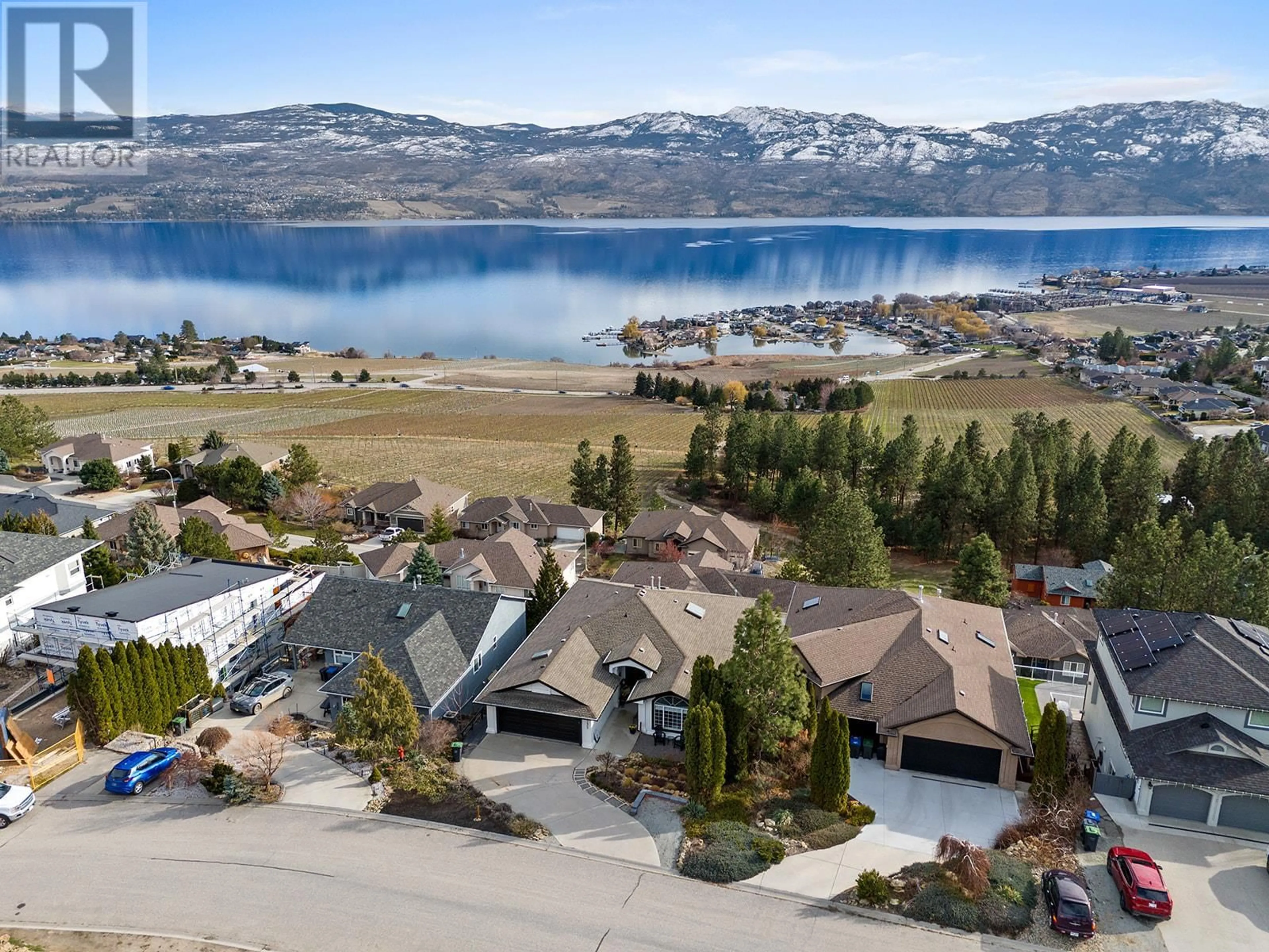 A pic from outside/outdoor area/front of a property/back of a property/a pic from drone, water/lake/river/ocean view for 1405 MENU ROAD, West Kelowna British Columbia V4T2R9