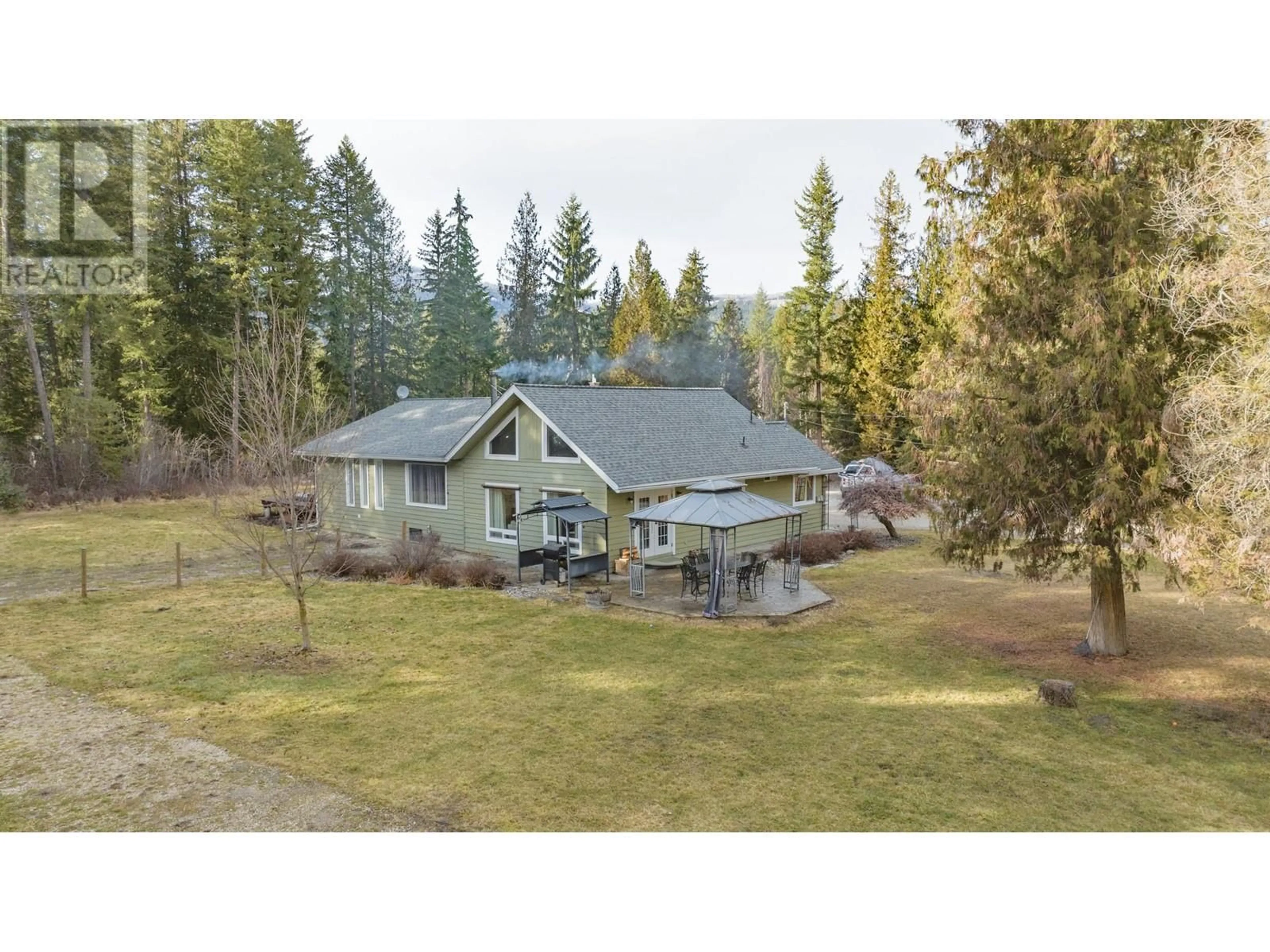 A pic from outside/outdoor area/front of a property/back of a property/a pic from drone, unknown for 1236 MABEL LAKE ROAD, Lumby British Columbia V0E2G5