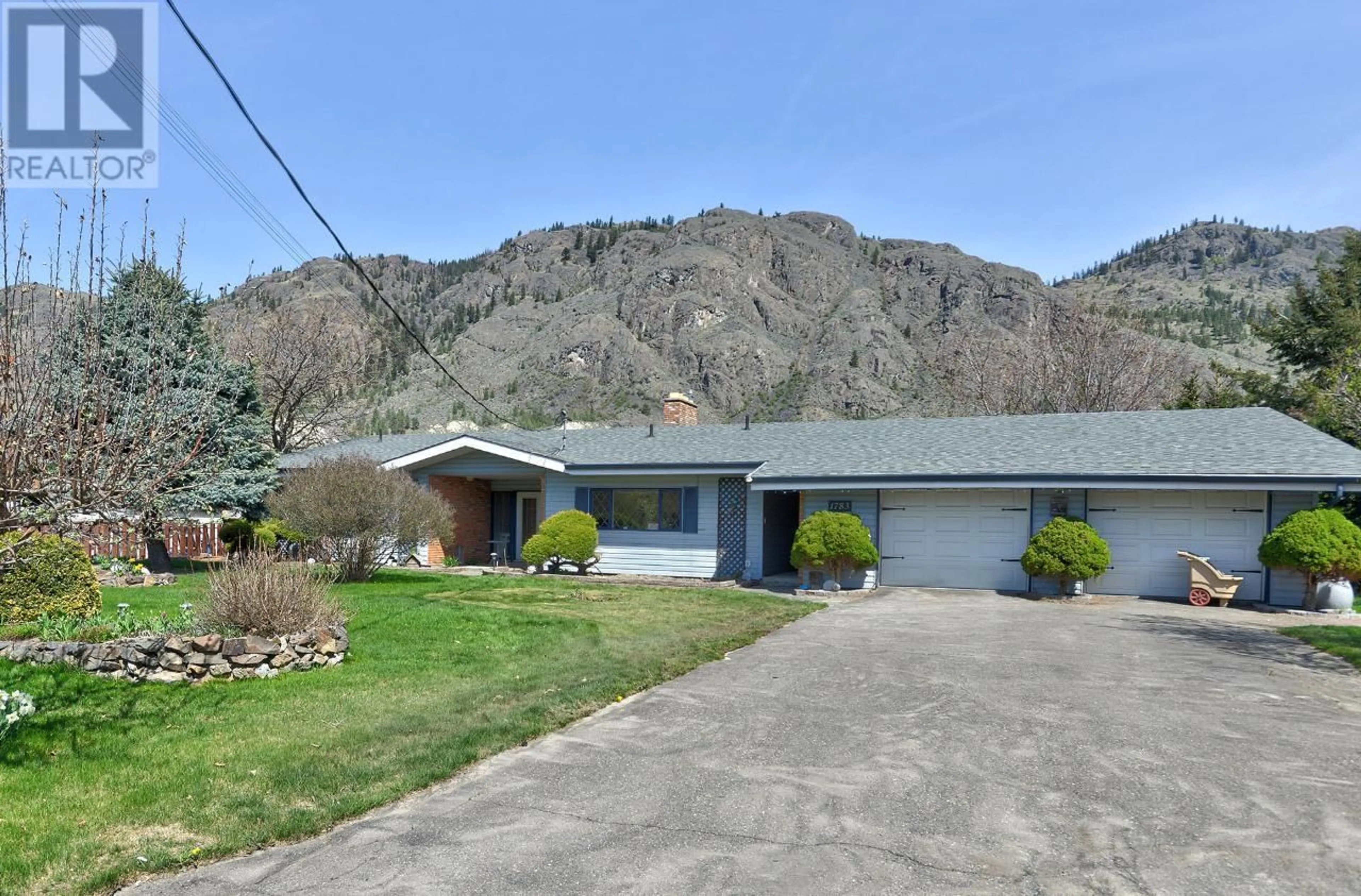 A pic from outside/outdoor area/front of a property/back of a property/a pic from drone, mountain view for 1783 OLD FERRY ROAD, Kamloops British Columbia V0E2M0