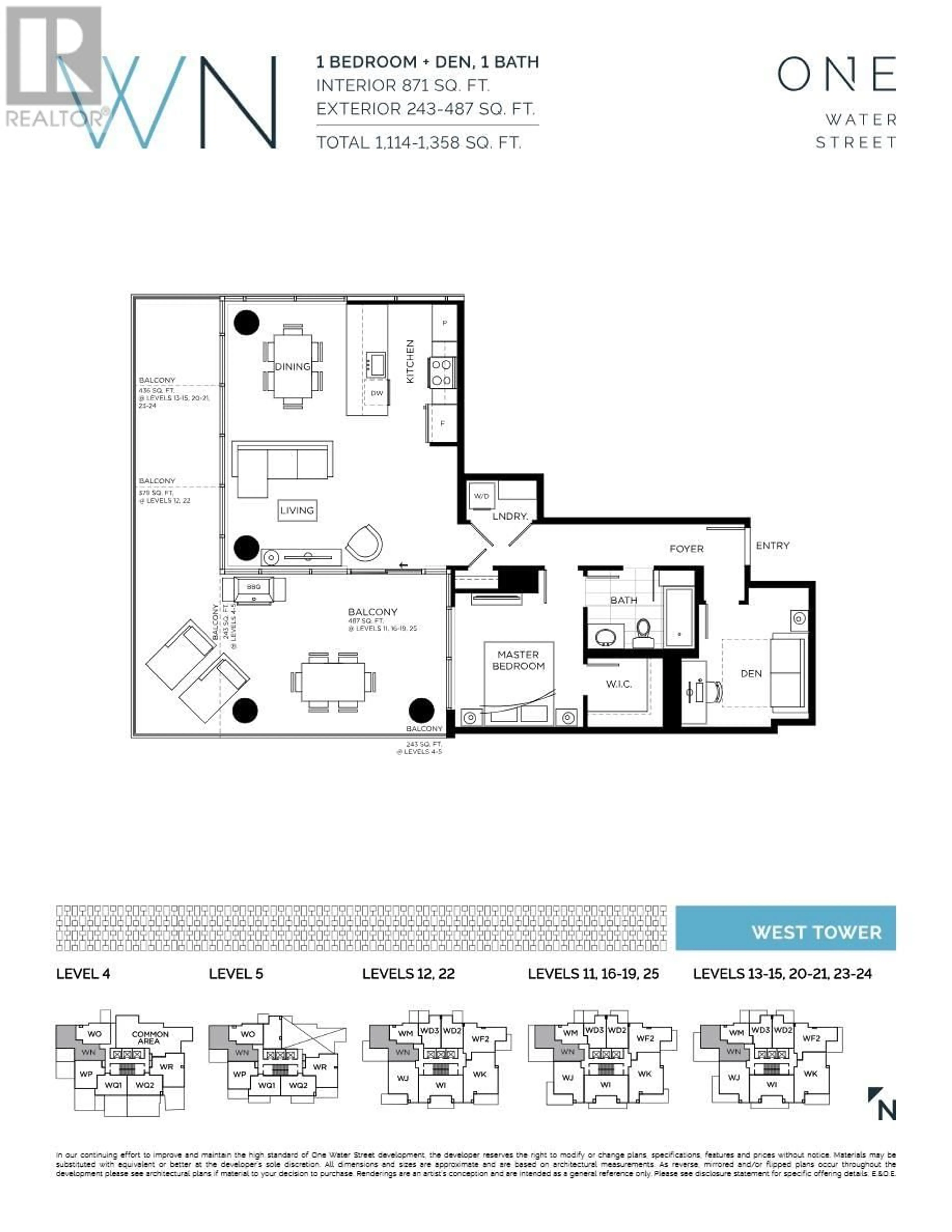 Floor plan for 1306 - 1181 SUNSET DRIVE, Kelowna British Columbia V1Y0L4