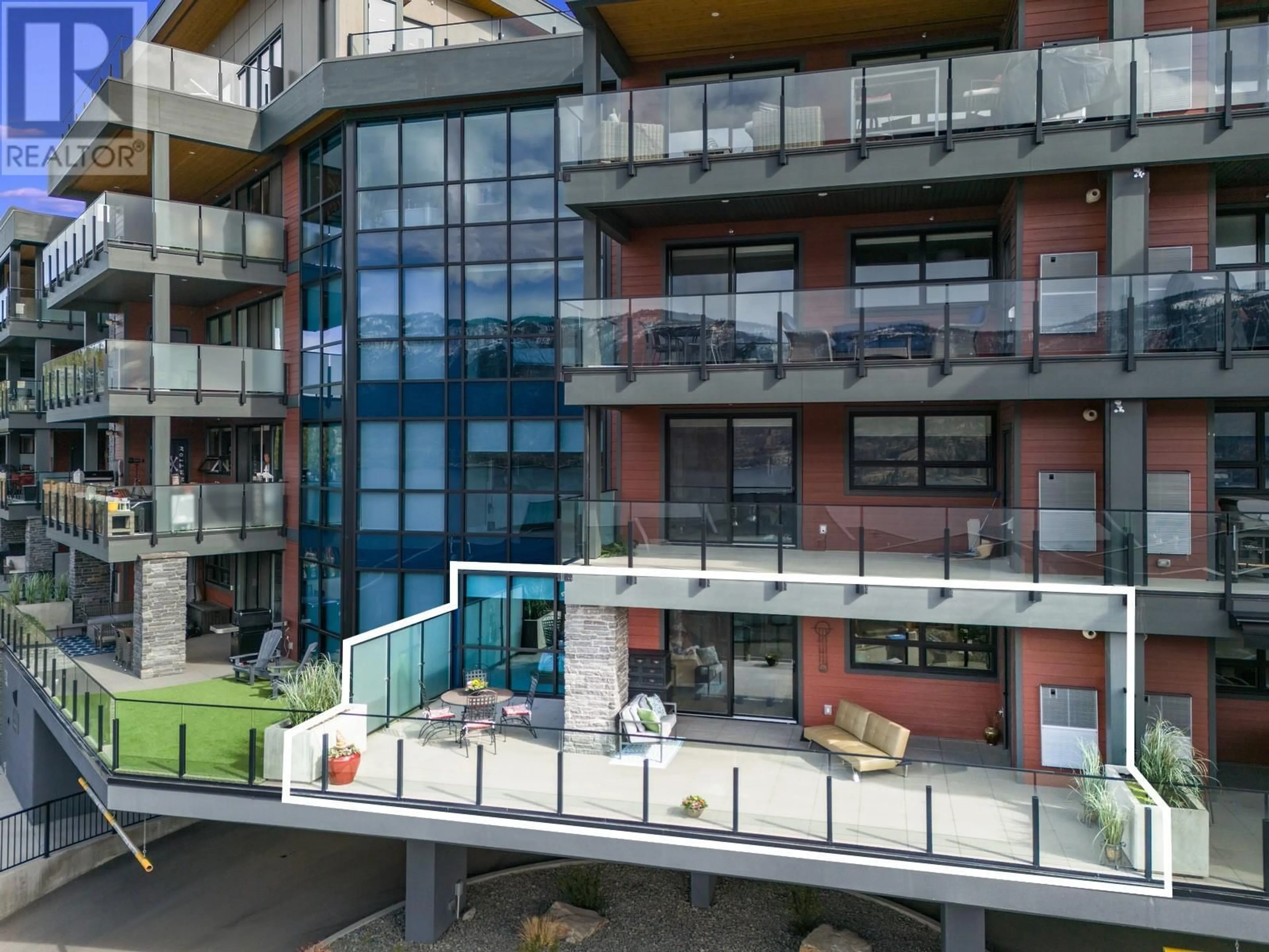 A pic from outside/outdoor area/front of a property/back of a property/a pic from drone, city buildings view from balcony for 108 - 3475 GRANITE CLOSE, Kelowna British Columbia V1V0B9