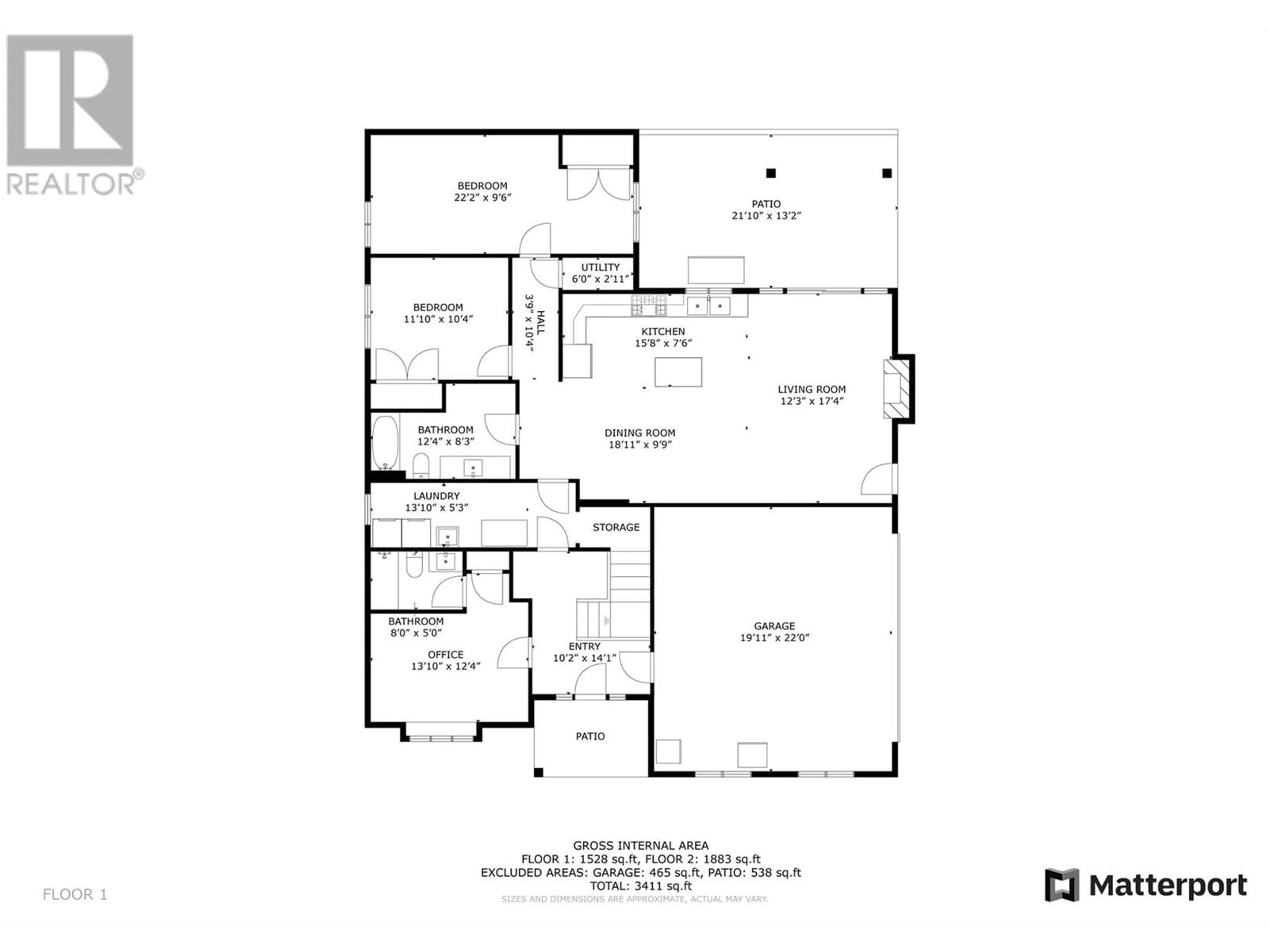 Floor plan for 3200 20 STREET NORTHEAST, Salmon Arm British Columbia V1E2G9