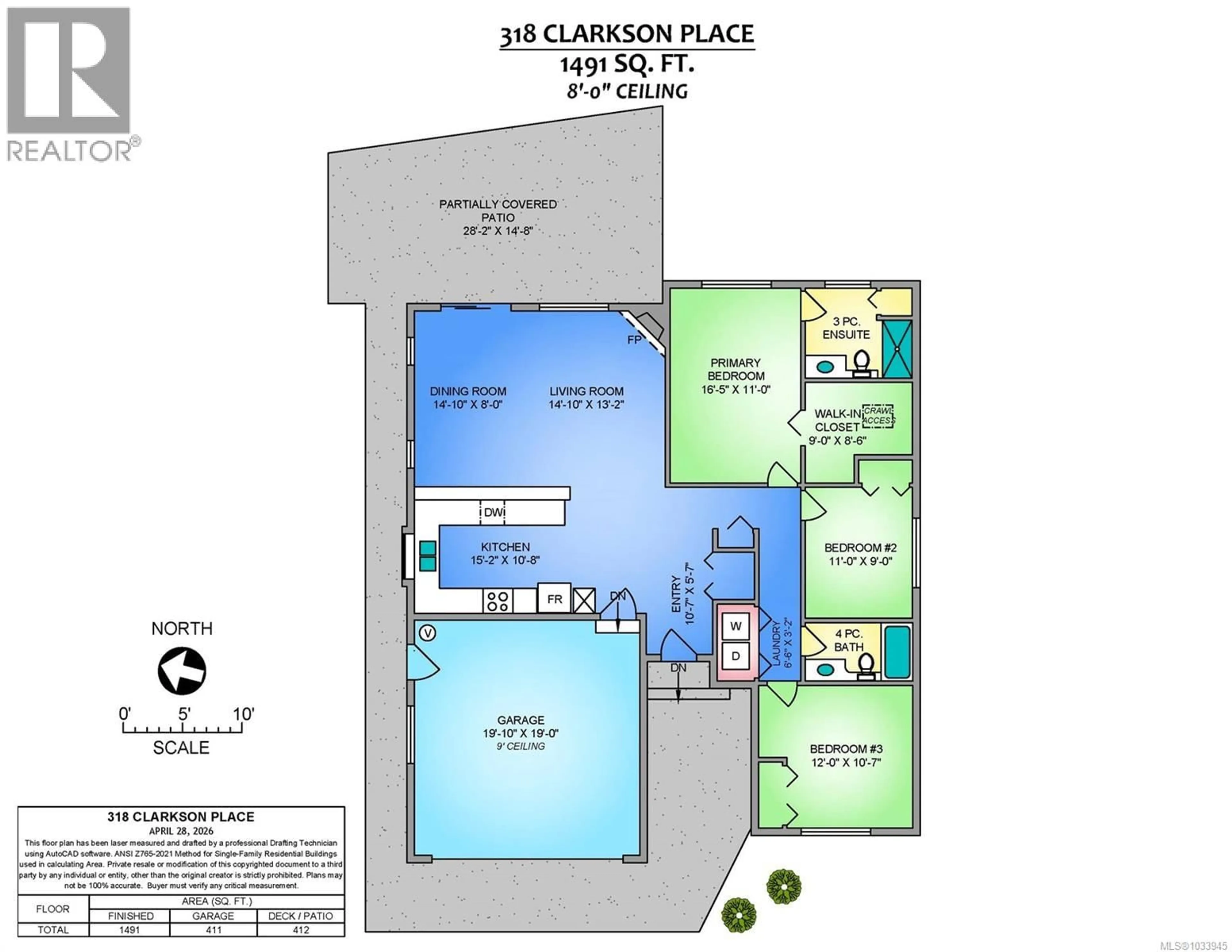 Floor plan for 318 CLARKSON PLACE, Parksville British Columbia V9P2V8