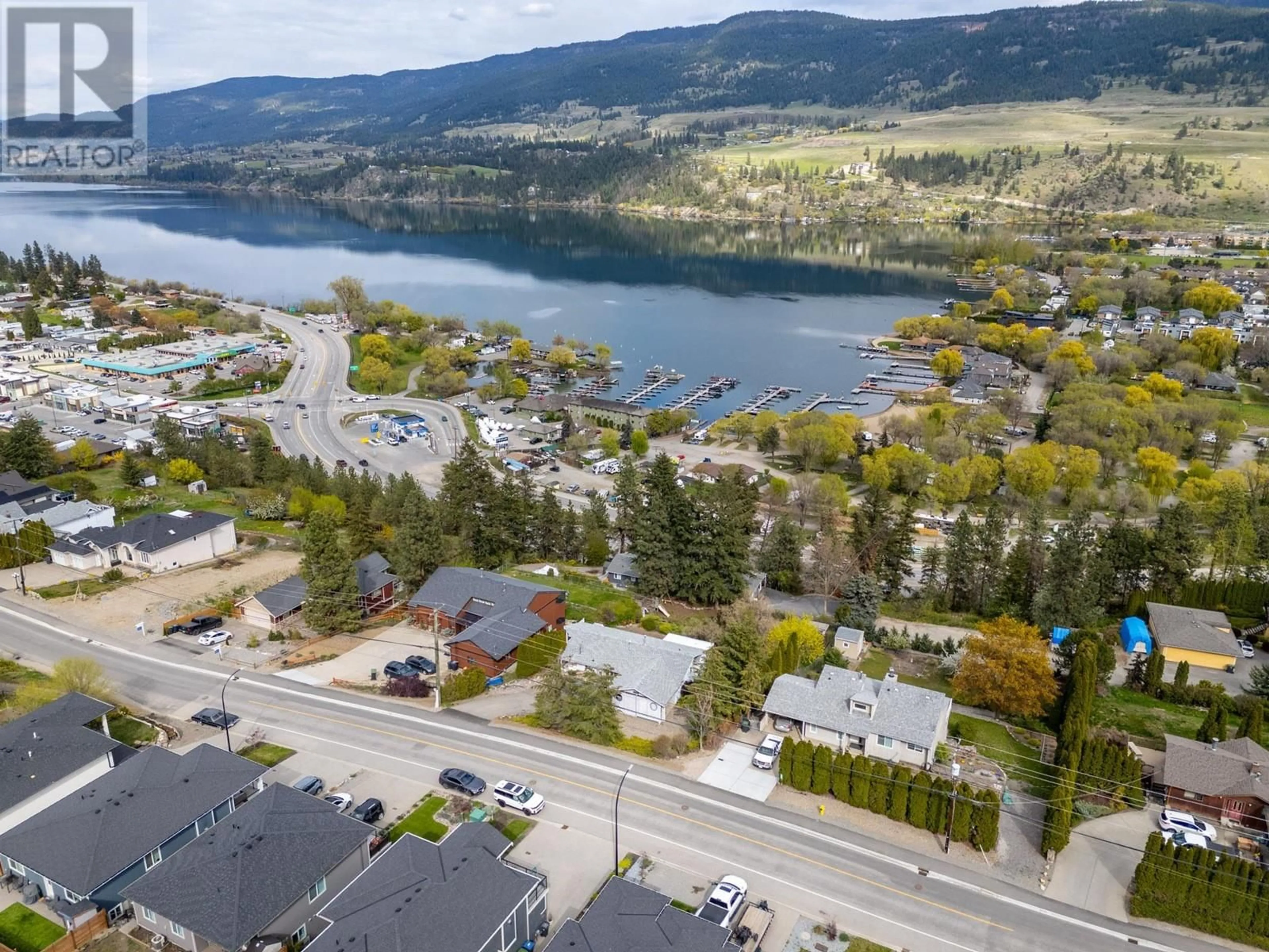 A pic from outside/outdoor area/front of a property/back of a property/a pic from drone, water/lake/river/ocean view for 11579 PRETTY ROAD, Lake Country British Columbia V4V1G6