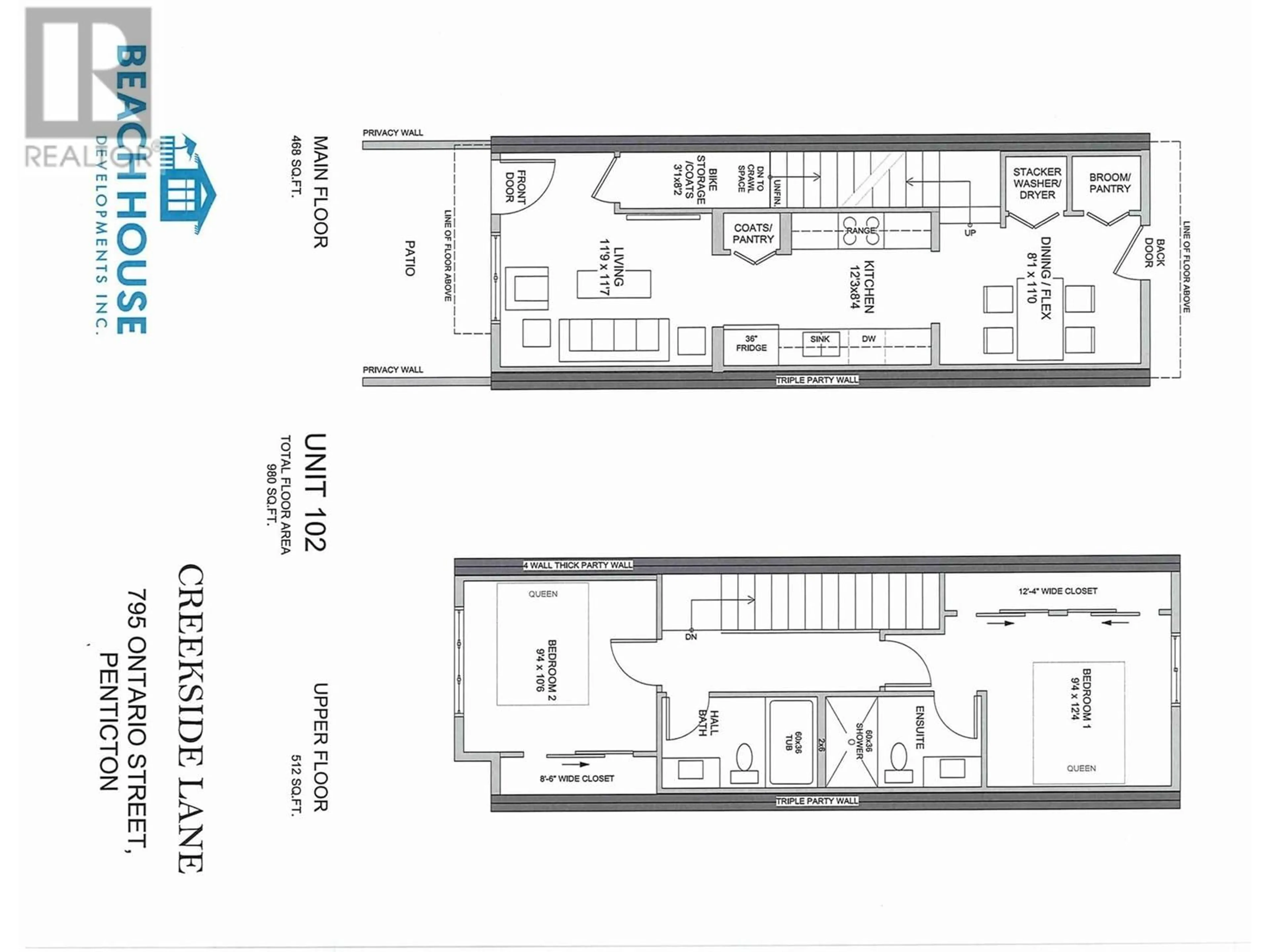 Floor plan for 102 - 795 ONTARIO STREET, Penticton British Columbia V2A4S4