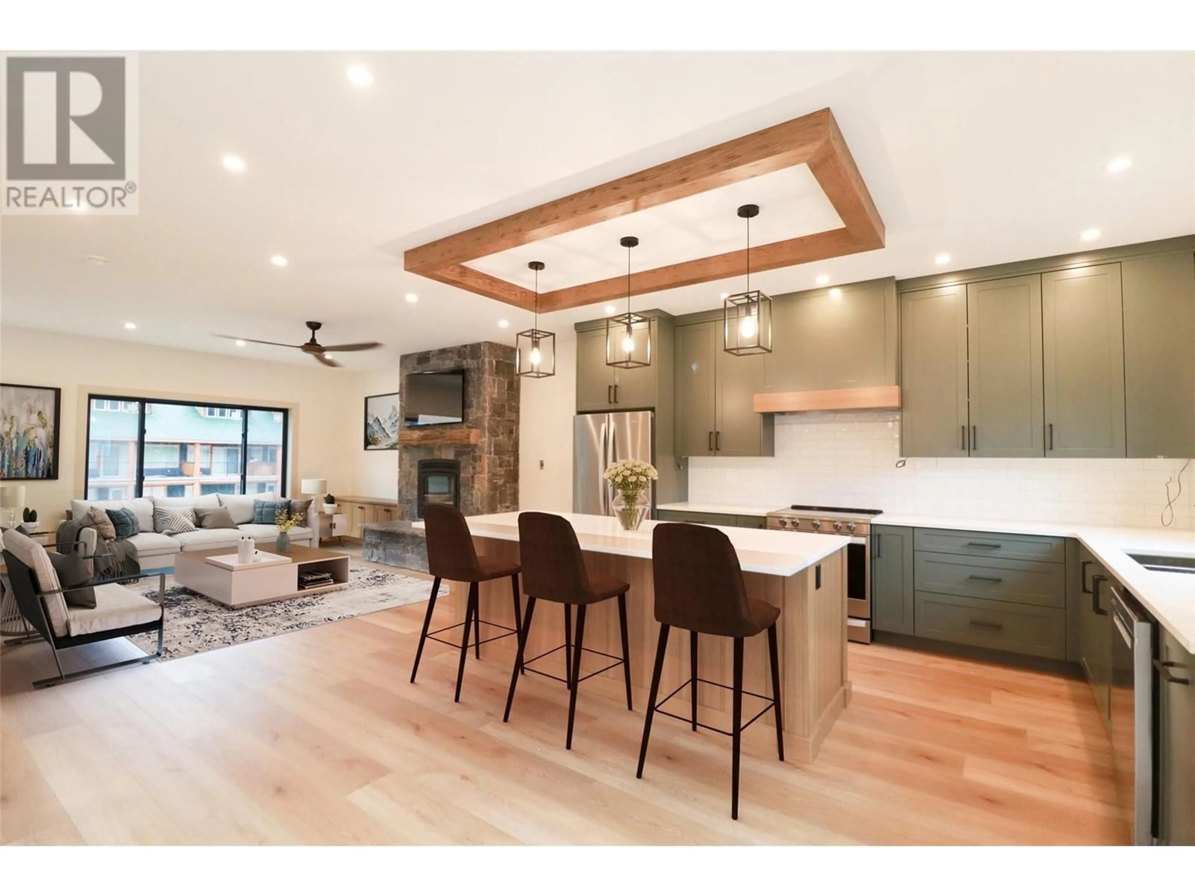 Open concept kitchen, wood/laminate floor for SL2 - 144 CLEARVIEW CRESCENT, Penticton British Columbia V0X1K0