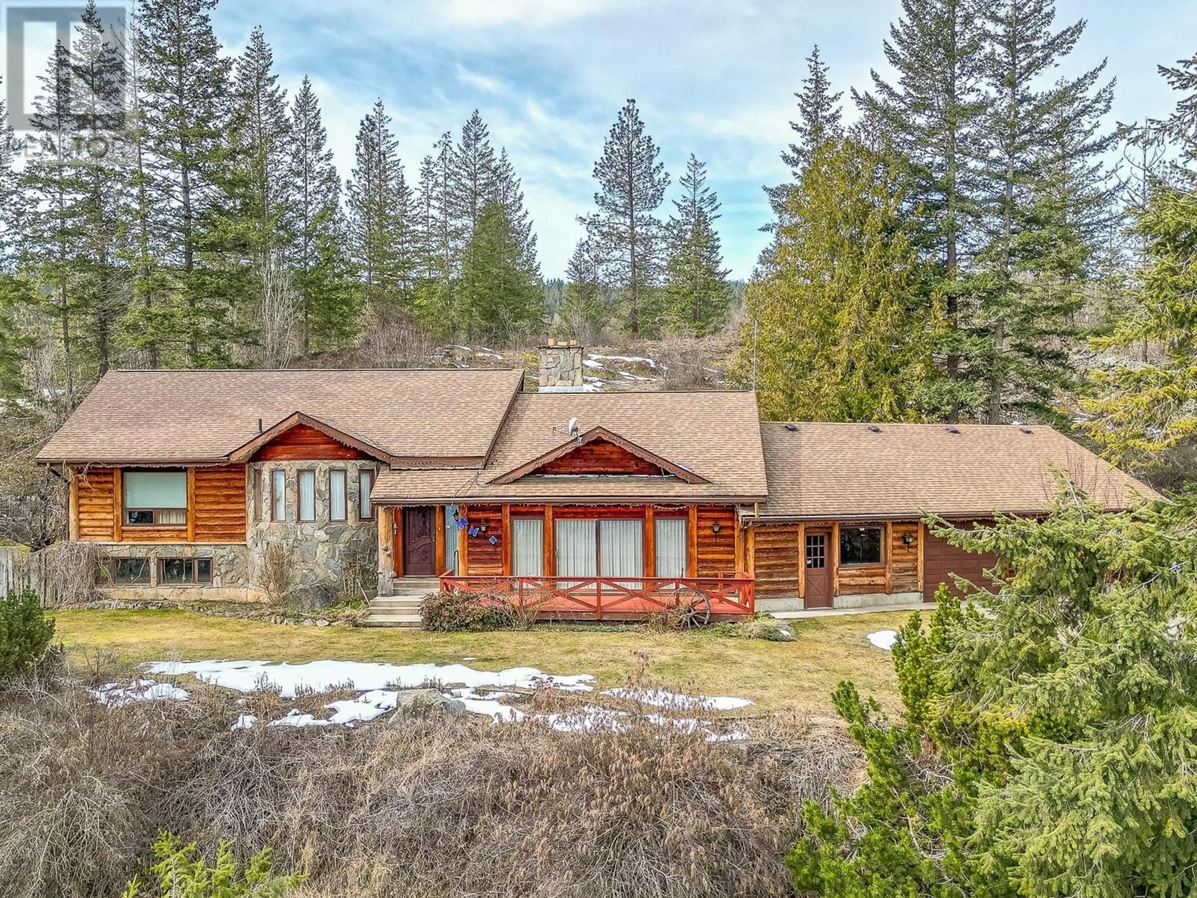 A pic from outside/outdoor area/front of a property/back of a property/a pic from drone, mountain view for 98 TWIN LAKES ROAD, Enderby British Columbia V0E1V3