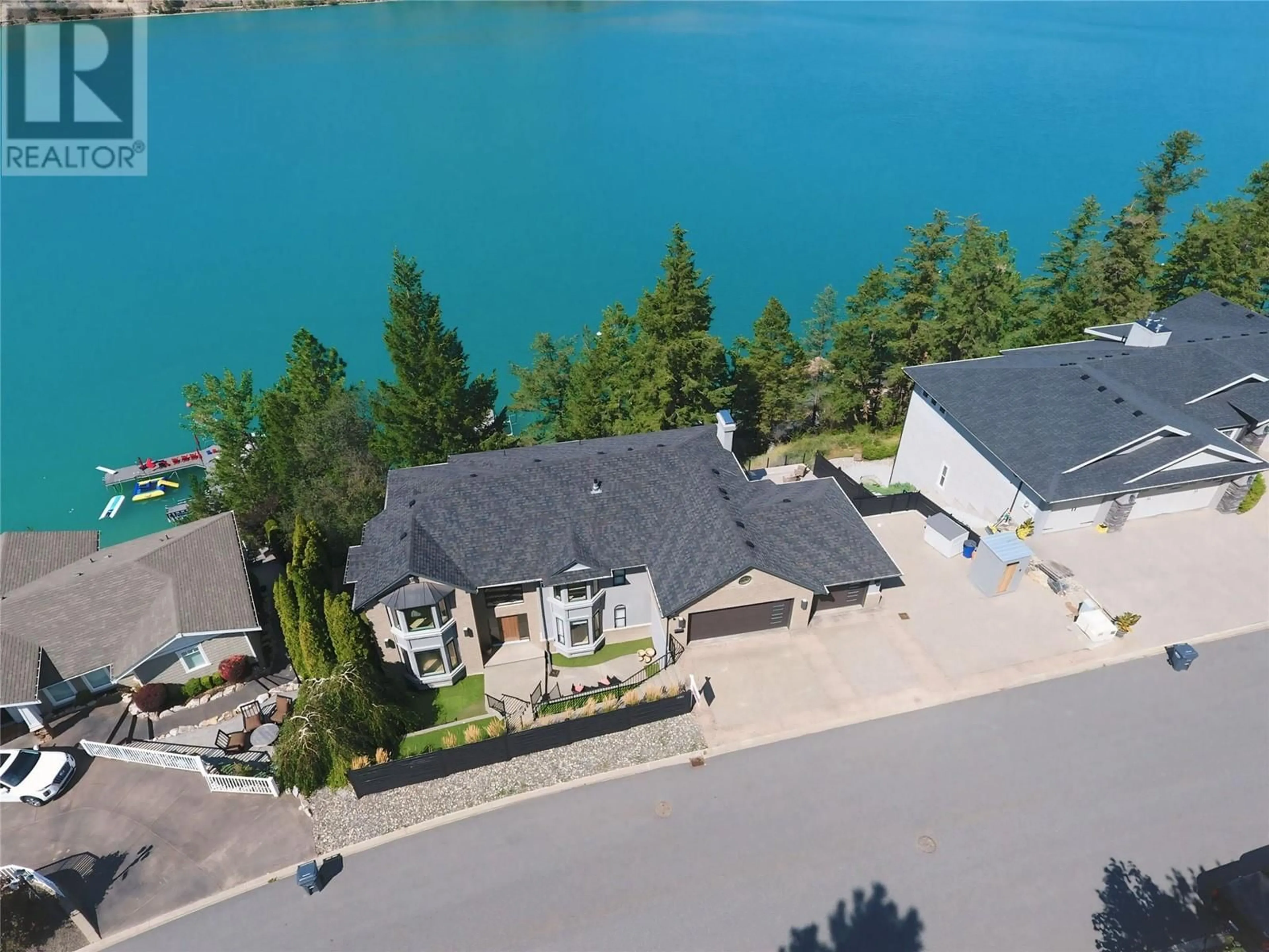 A pic from outside/outdoor area/front of a property/back of a property/a pic from drone, water/lake/river/ocean view for 13980 PONDEROSA WAY, Coldstream British Columbia V1B1A4