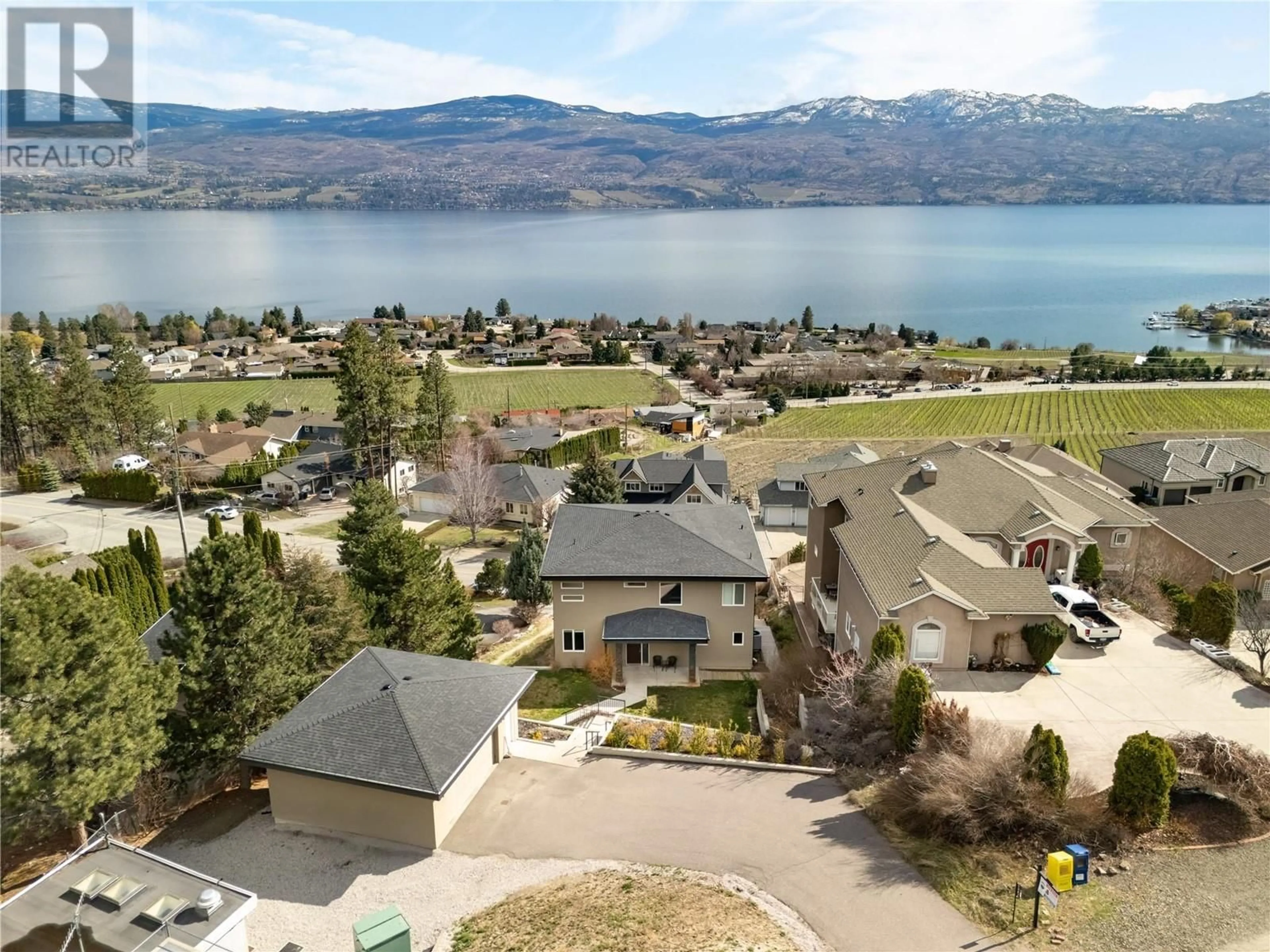 A pic from outside/outdoor area/front of a property/back of a property/a pic from drone, water/lake/river/ocean view for 1247 MENU ROAD, West Kelowna British Columbia V1Z3K3