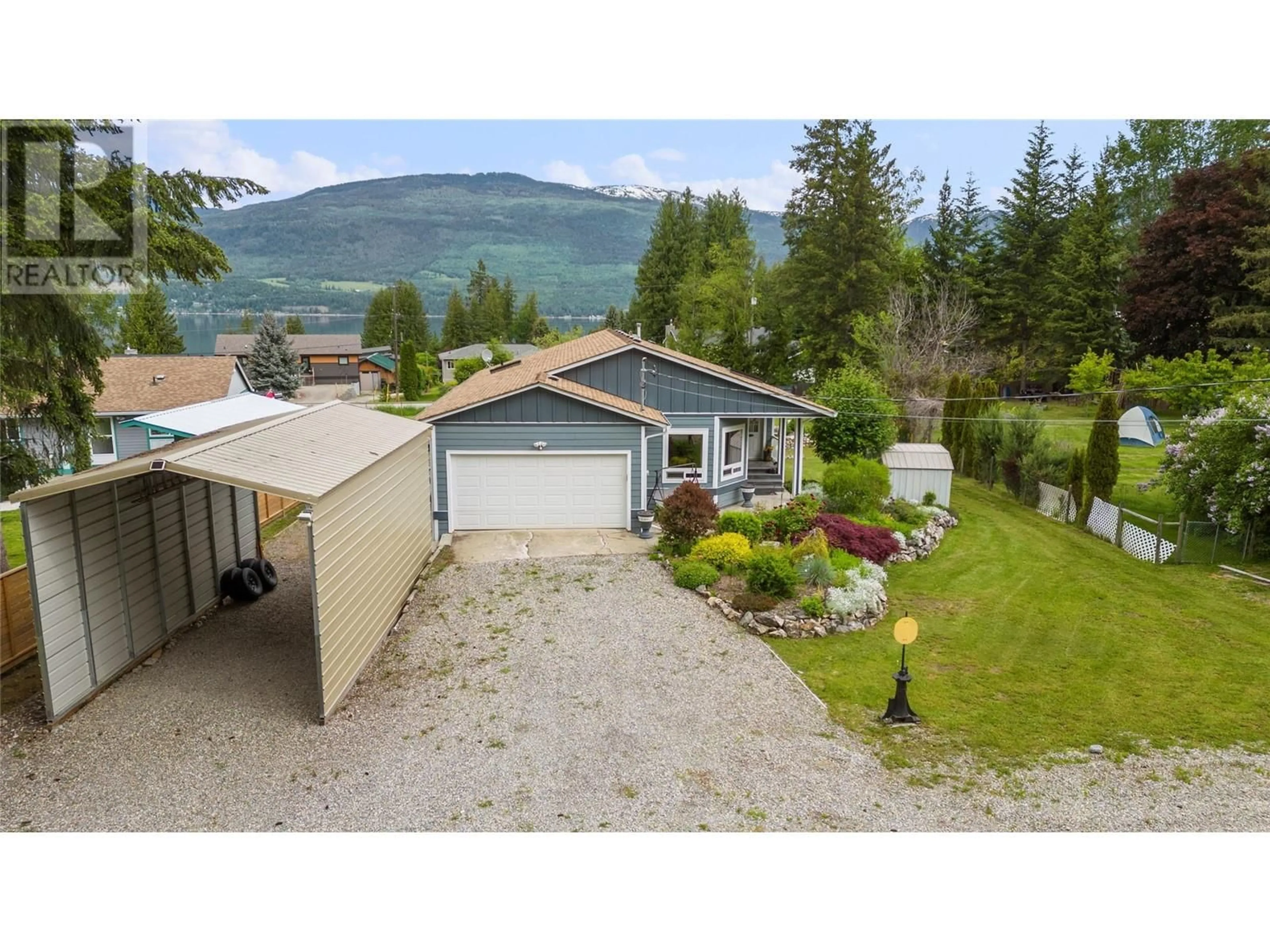 A pic from outside/outdoor area/front of a property/back of a property/a pic from drone, water/lake/river/ocean view for 4357 EAGLE BAY ROAD, Eagle Bay British Columbia V0E1T0